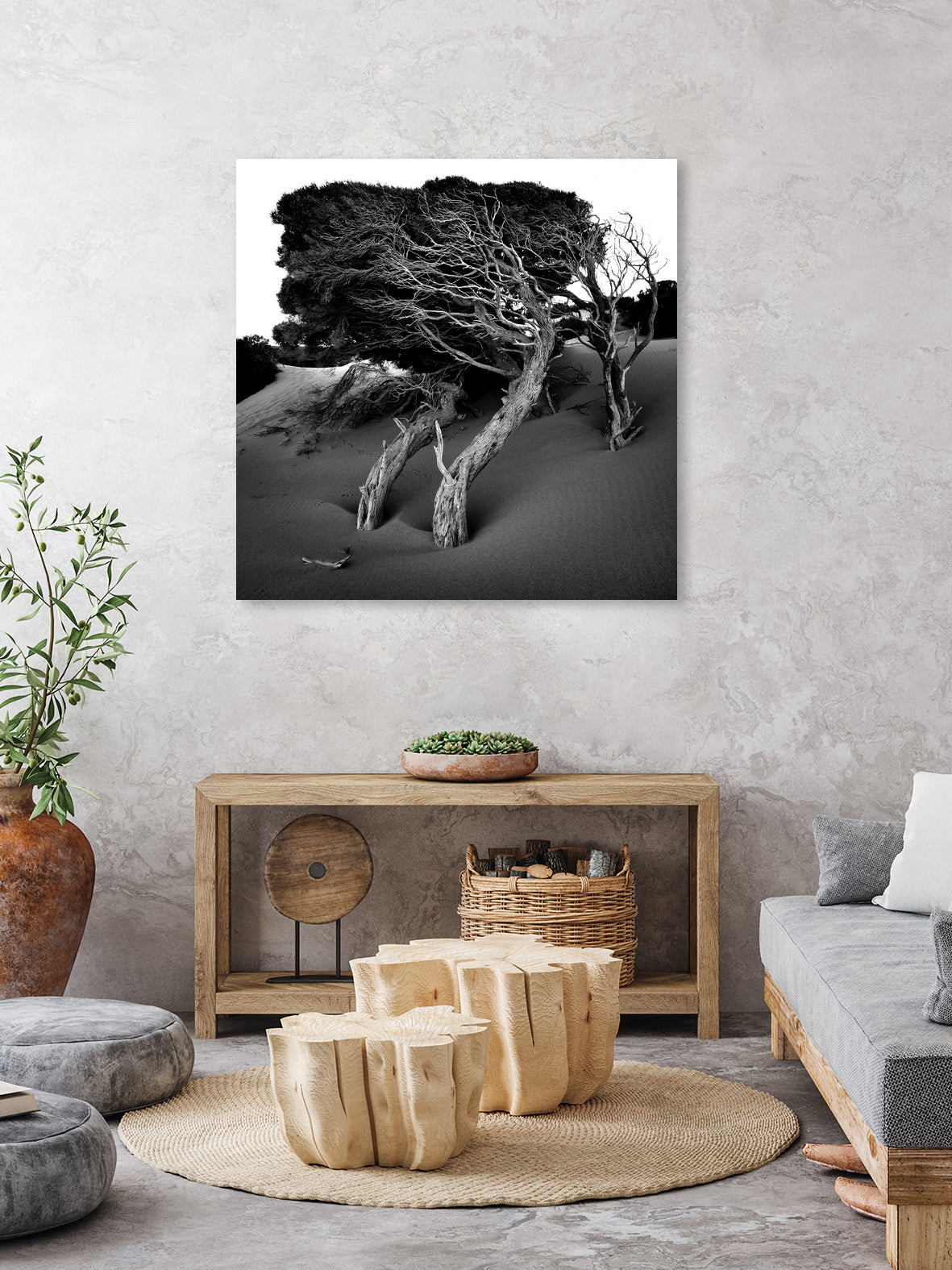 Windswept Tree by Injidup Western Australia on GIANT ART - black and white mark