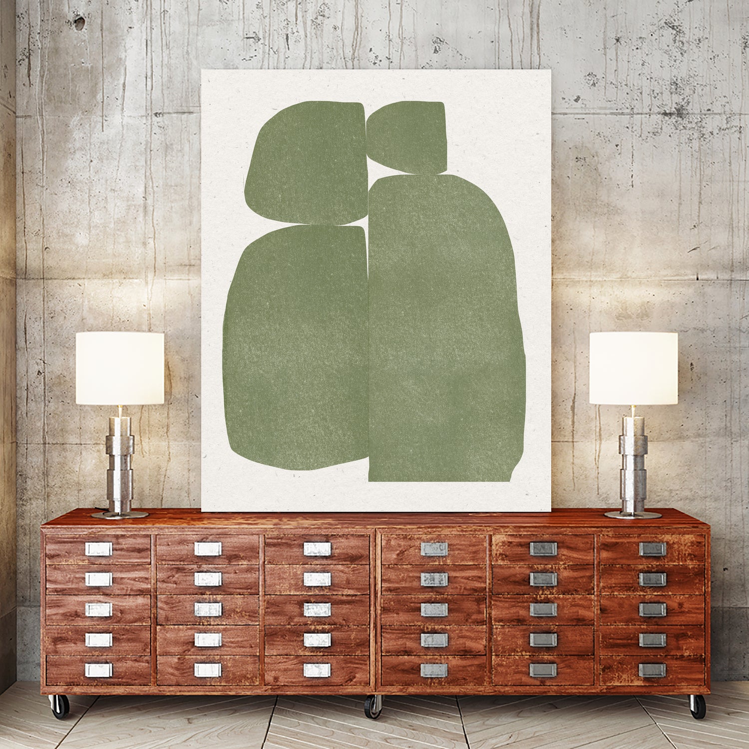 Green Stones Composition by THE on GIANT ART - shape the miuus studio