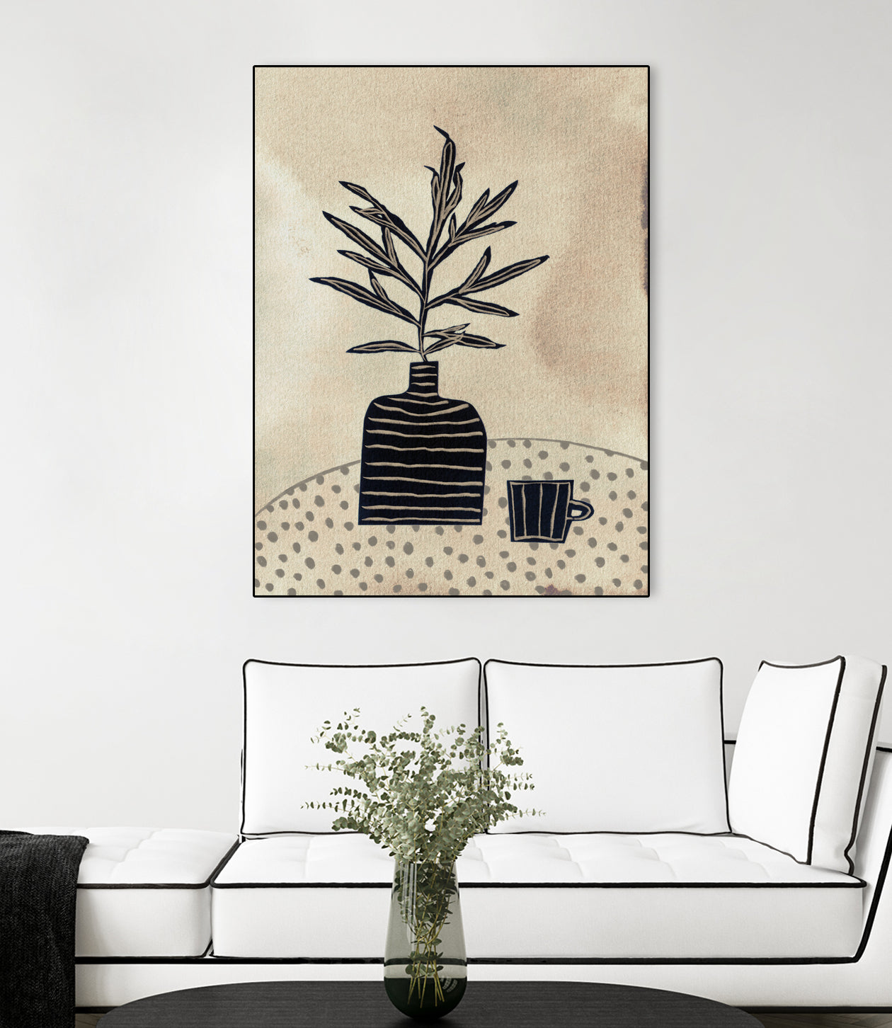 Still Life With a Vase and a Cup of Coffee by Alisa on GIANT ART - illustration drawing