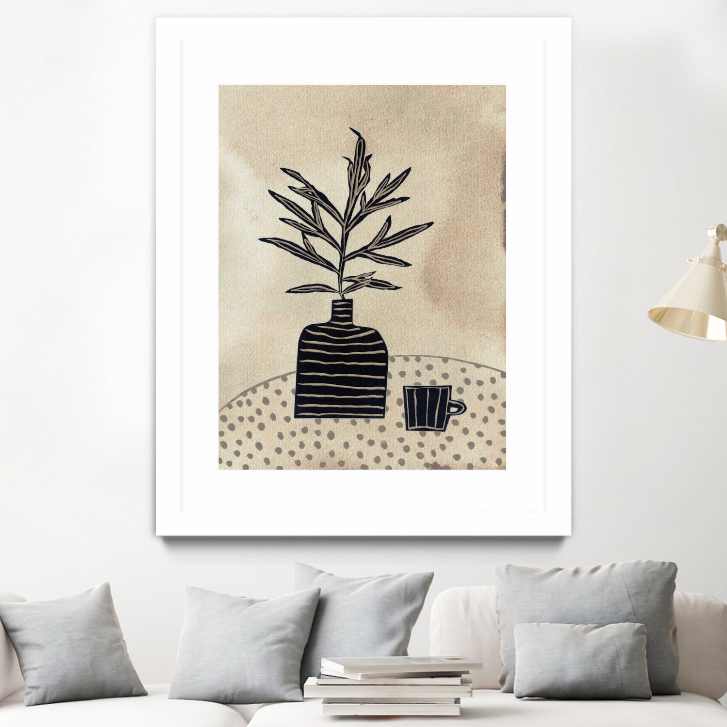 Still Life With a Vase and a Cup of Coffee by Alisa on GIANT ART - illustration drawing