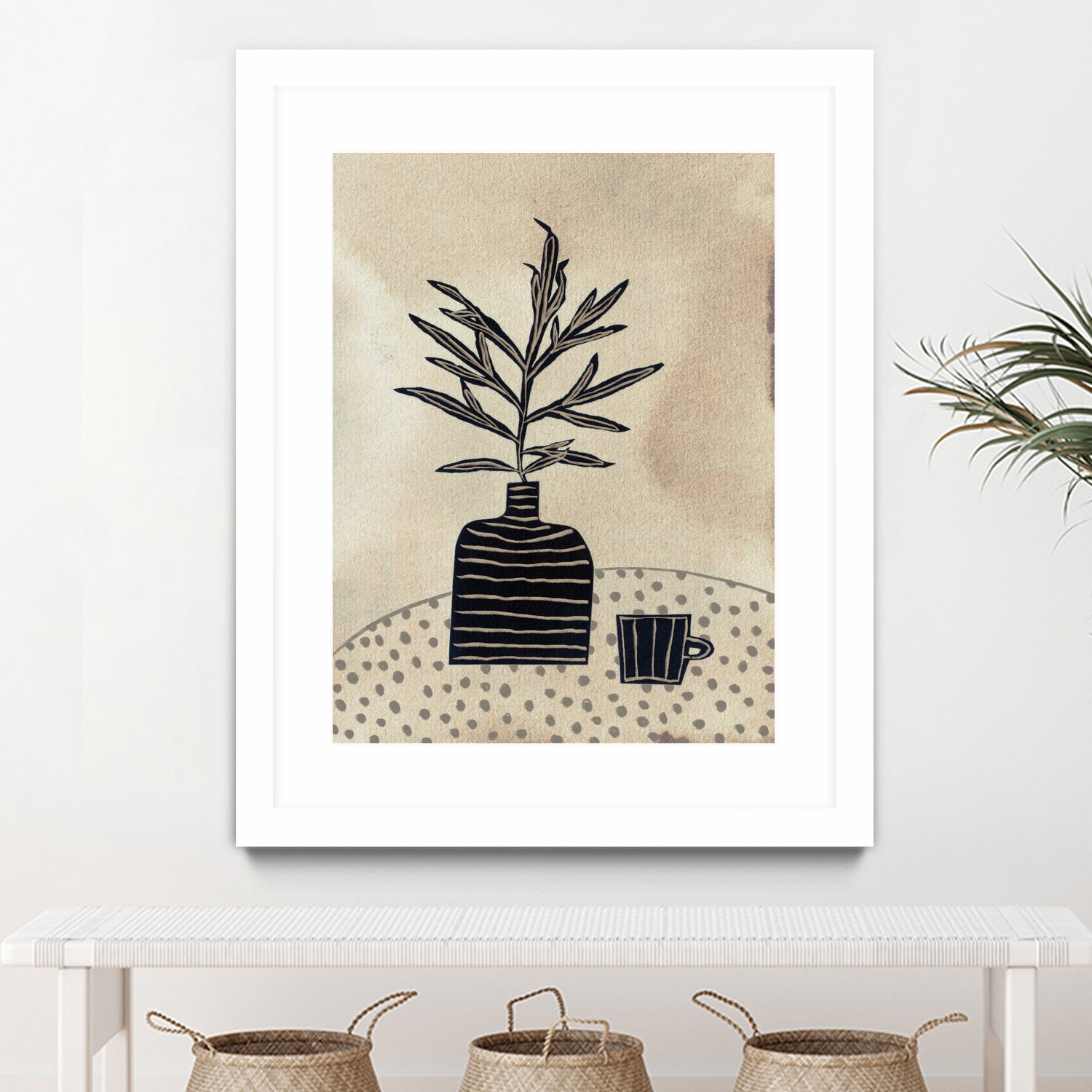Still Life With a Vase and a Cup of Coffee by Alisa on GIANT ART - illustration drawing