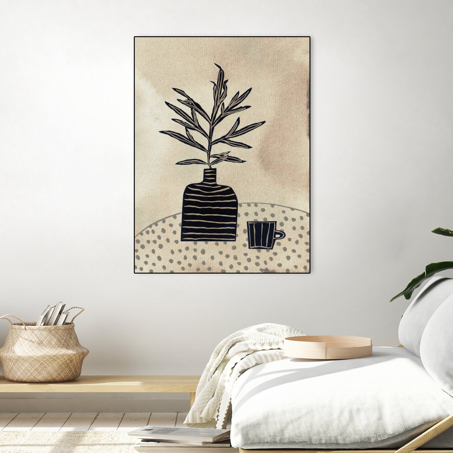 Still Life With a Vase and a Cup of Coffee by Alisa on GIANT ART - illustration drawing