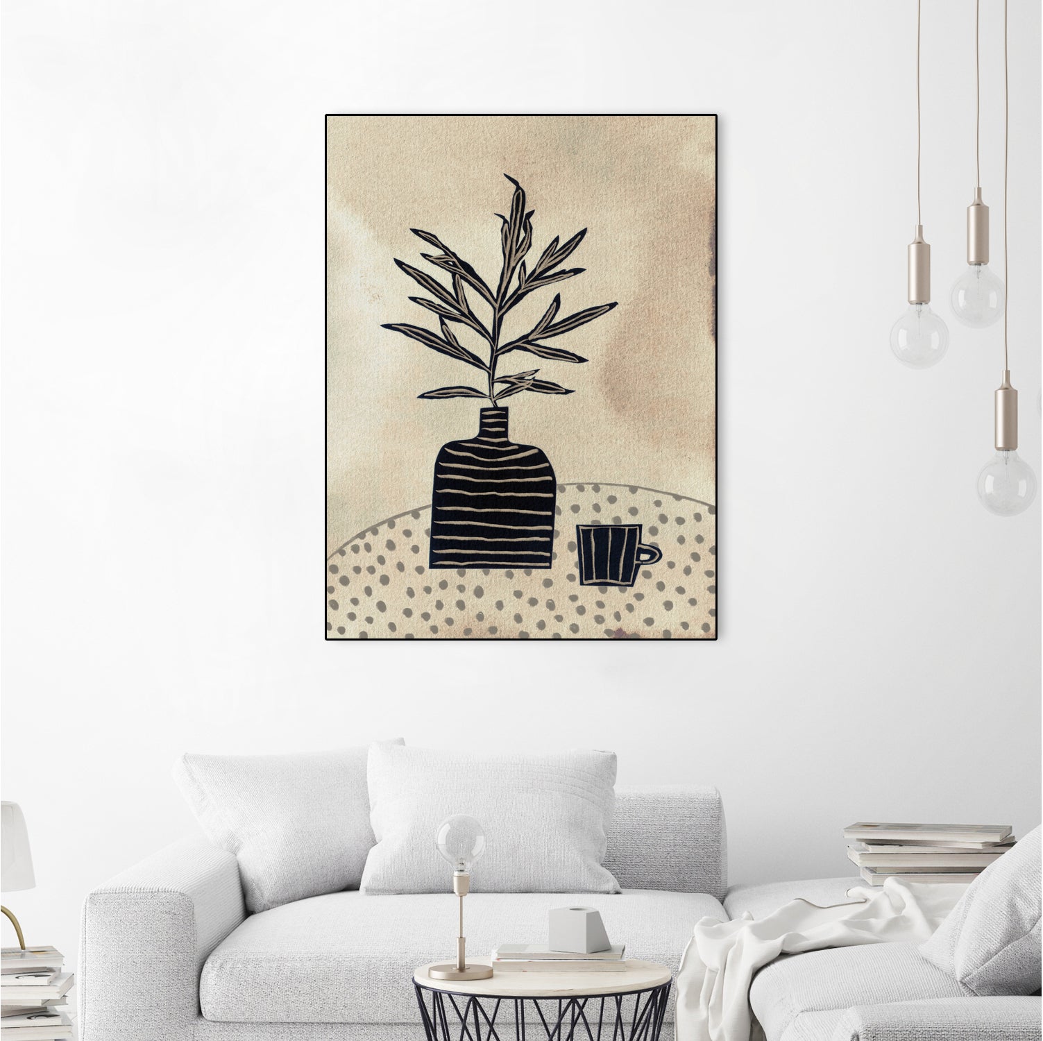 Still Life With a Vase and a Cup of Coffee by Alisa on GIANT ART - illustration drawing