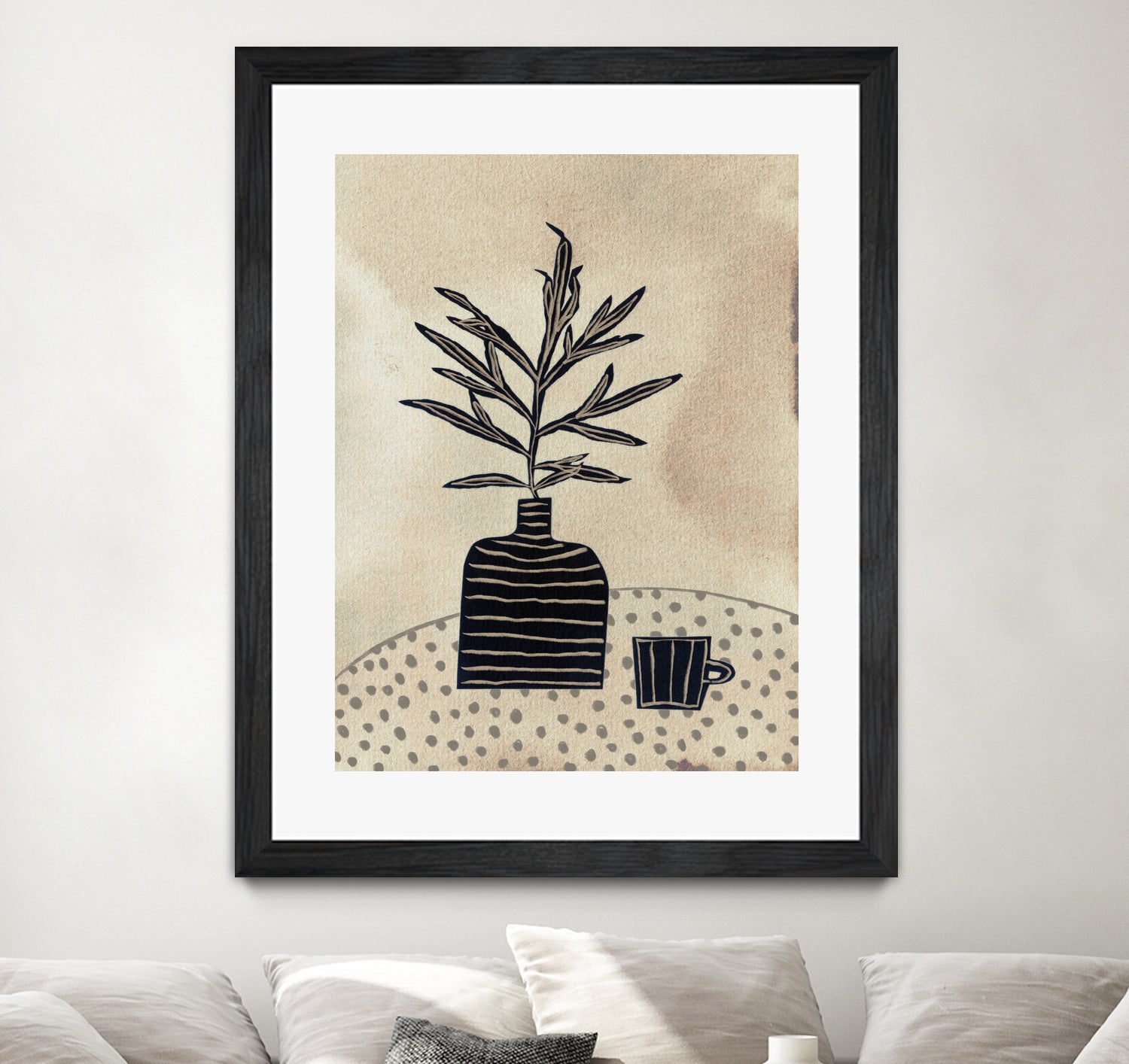 Still Life With a Vase and a Cup of Coffee by Alisa on GIANT ART - illustration drawing