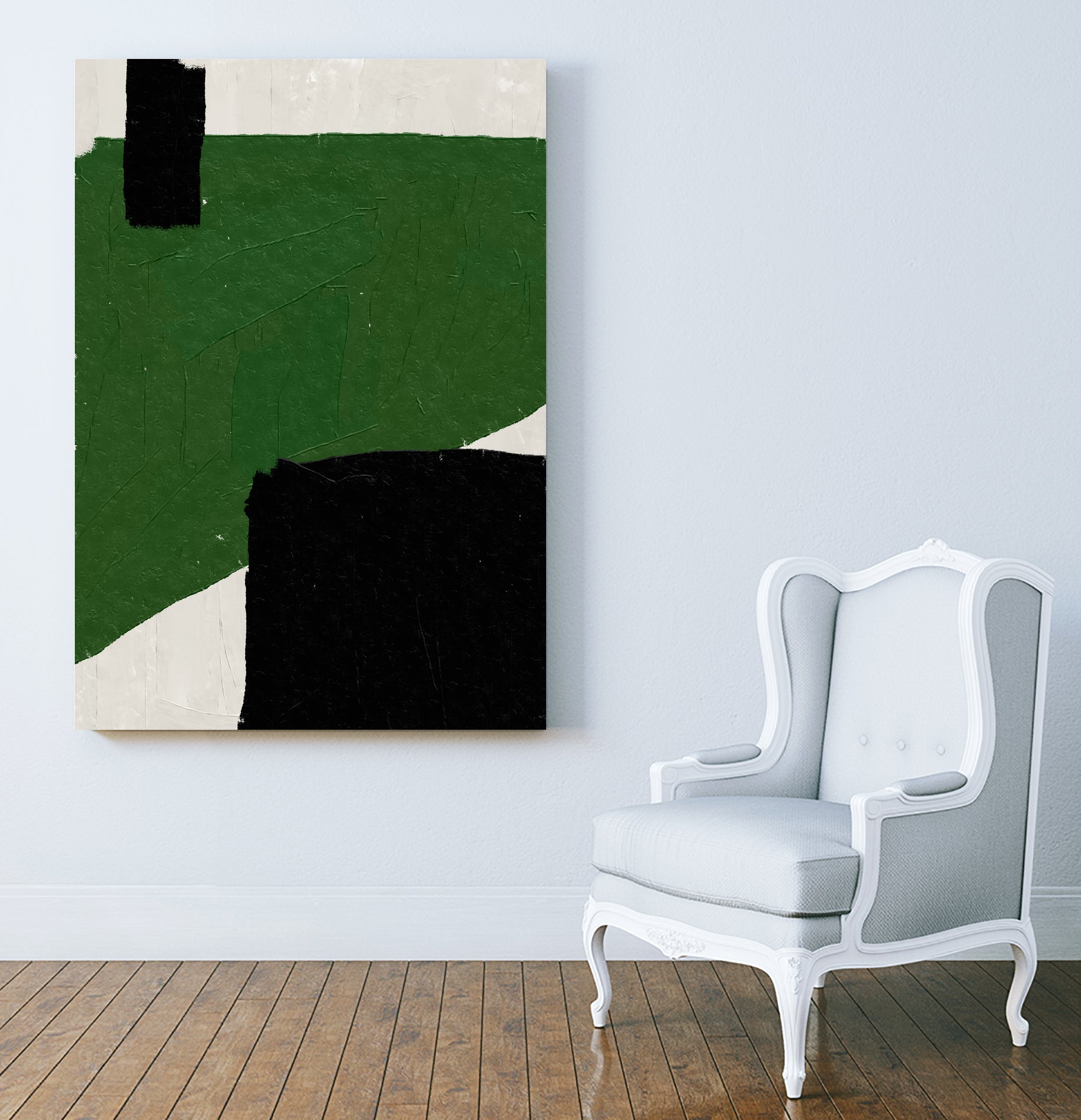 Green Beige Black Oil Abstract Painting by THE MIUUS STUDIO on GIANT ART - abstract child art