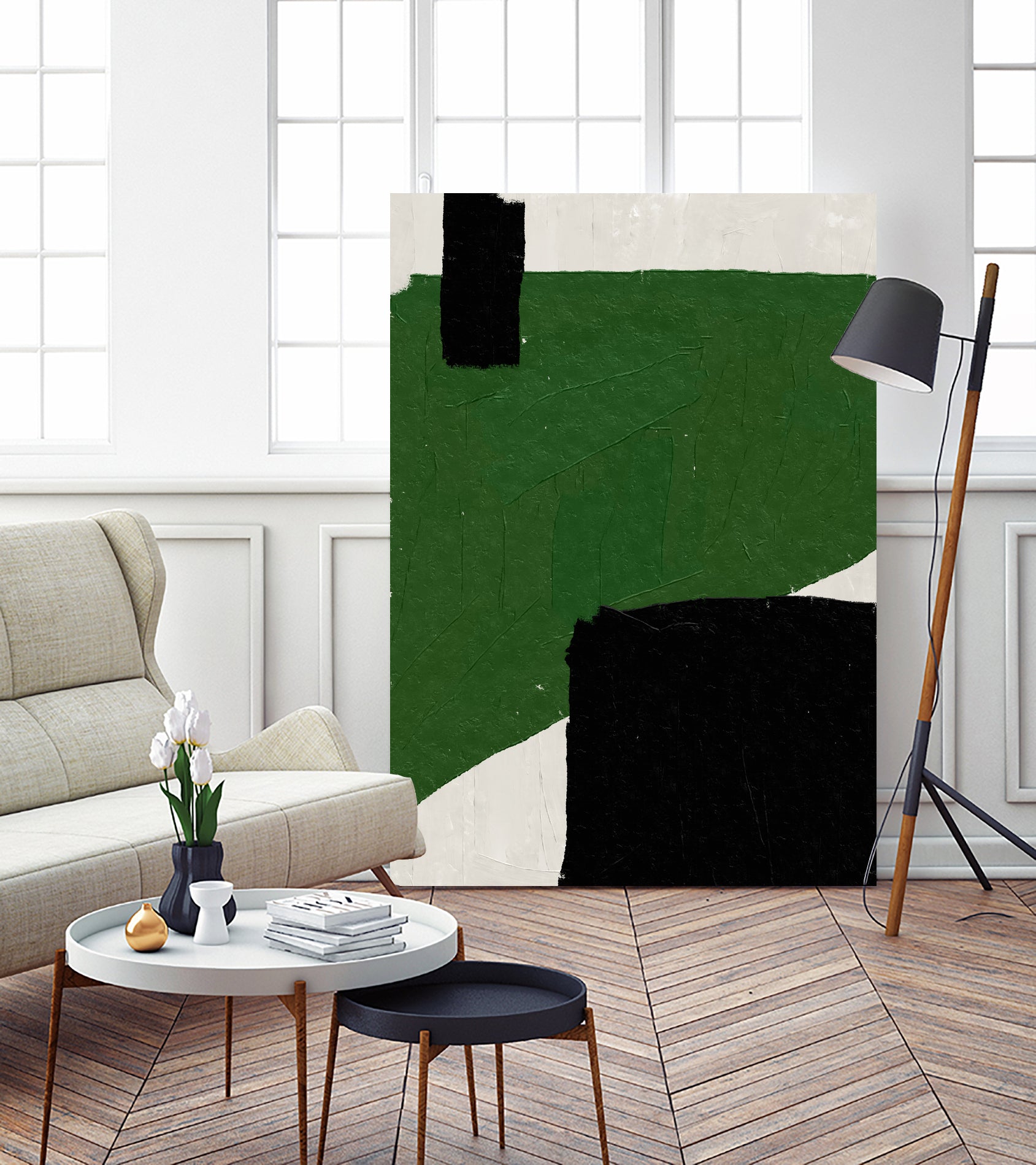 Green Beige Black Oil Abstract Painting by THE MIUUS STUDIO on GIANT ART - abstract child art