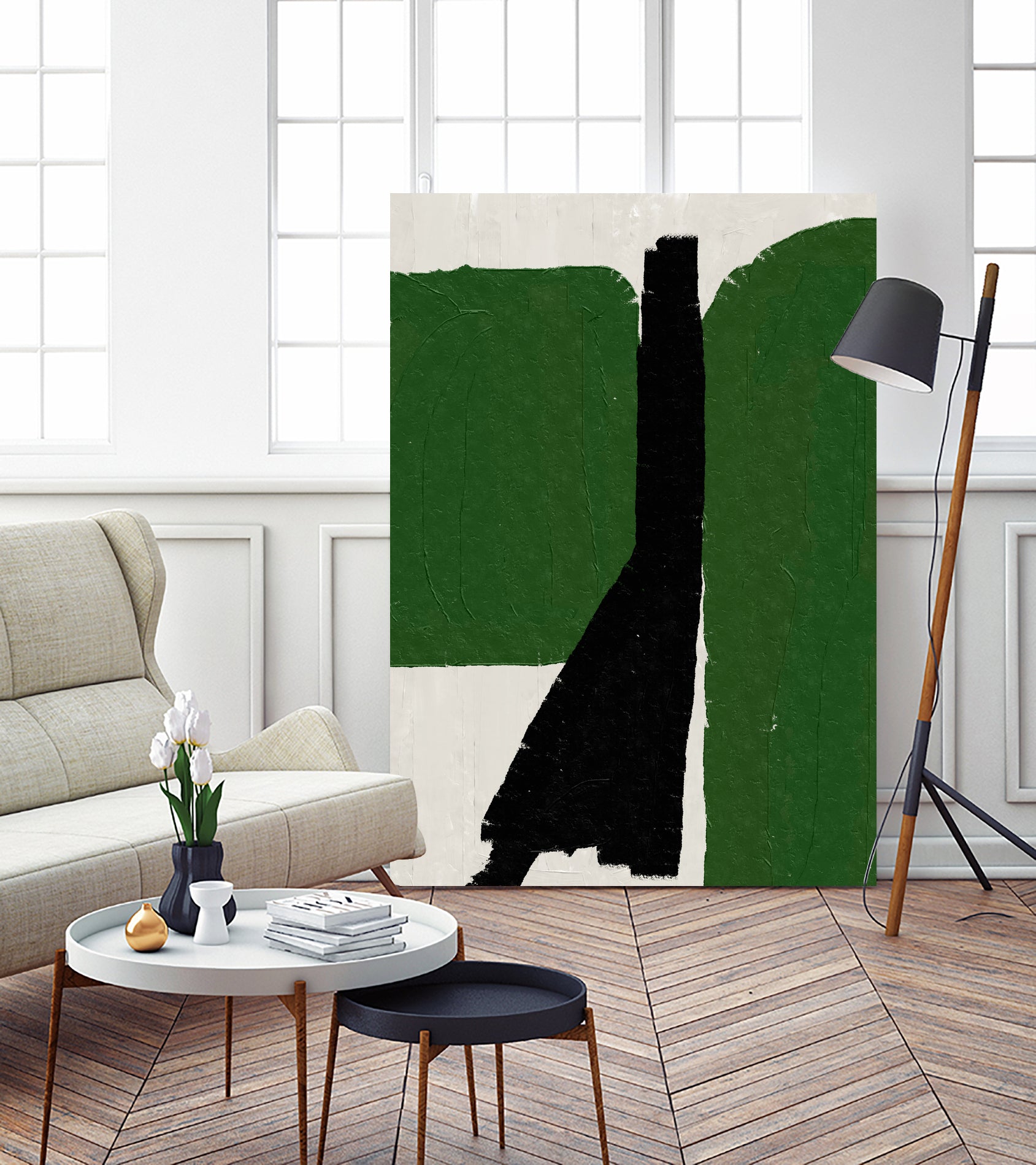 Green Black Oil Abstract by THE MIUUS STUDIO on GIANT ART - abstract painting