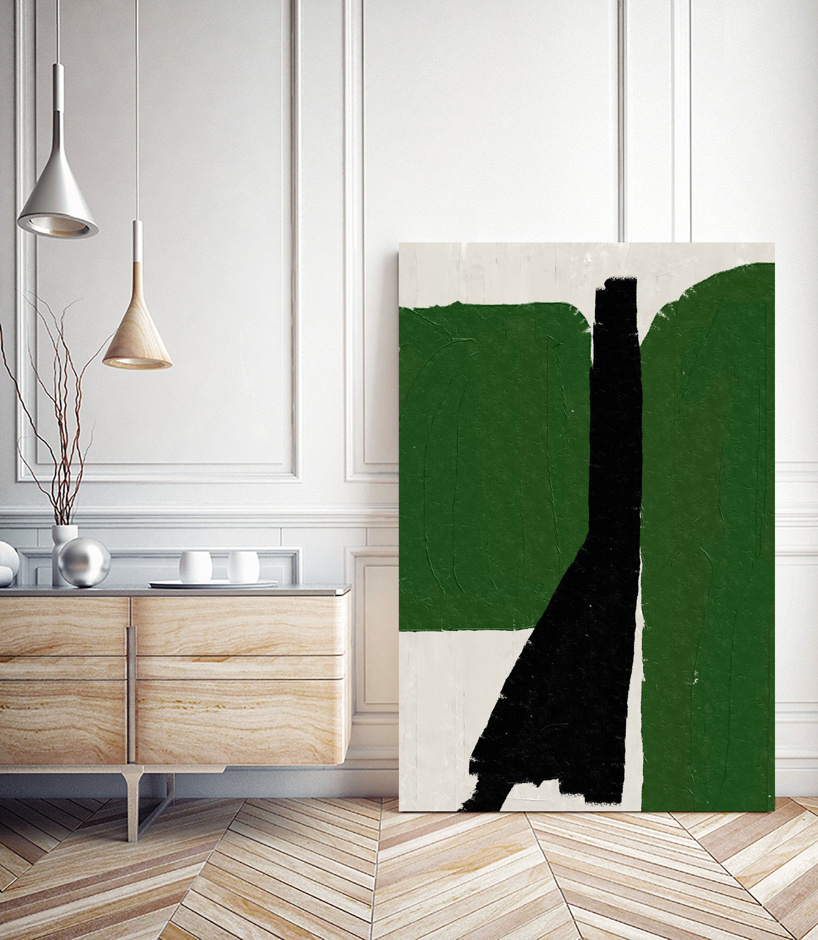 Green Black Oil Abstract by THE MIUUS STUDIO on GIANT ART - abstract painting