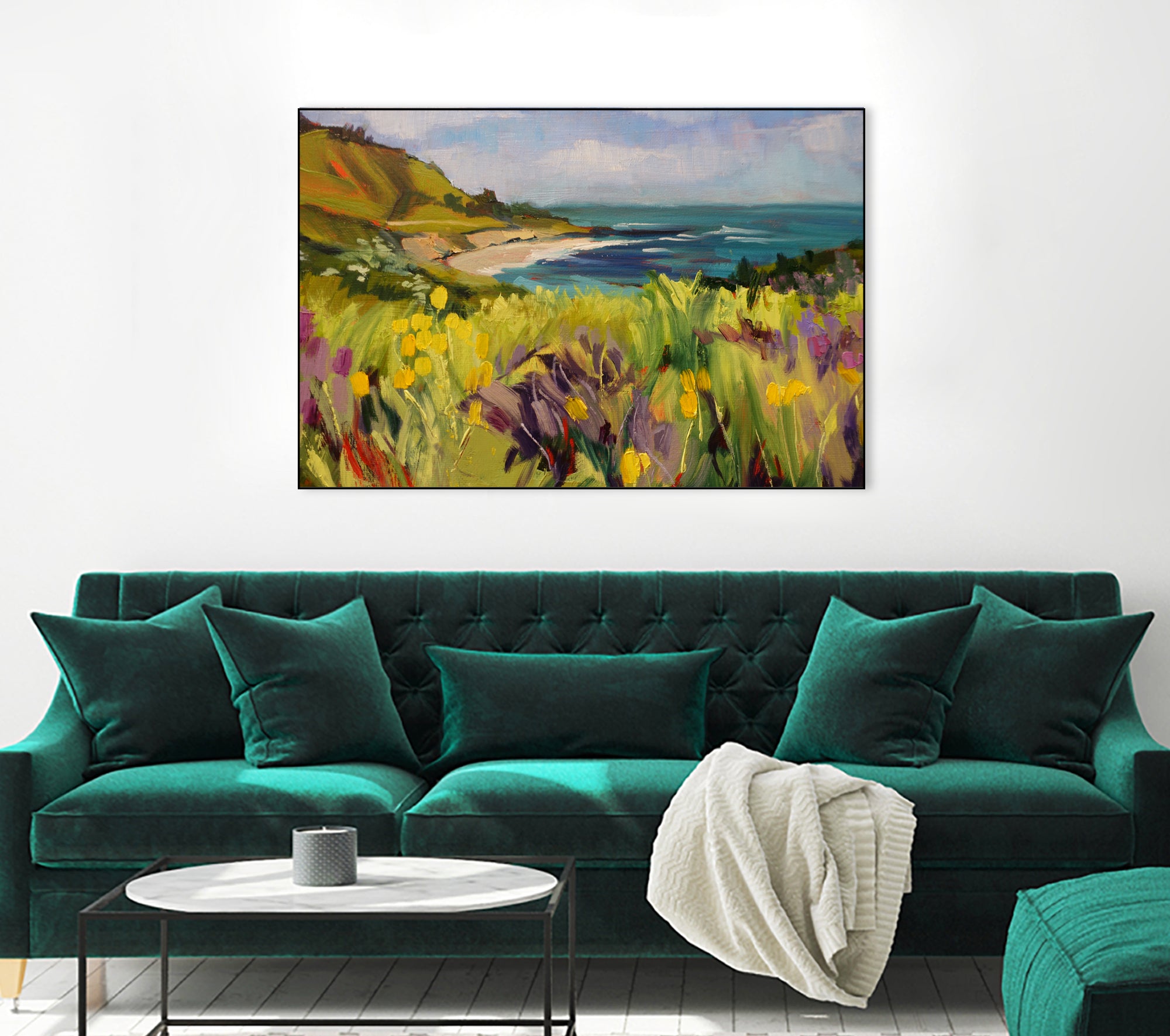 Coastal California by Maxine Shore on GIANT ART - green landscape coast