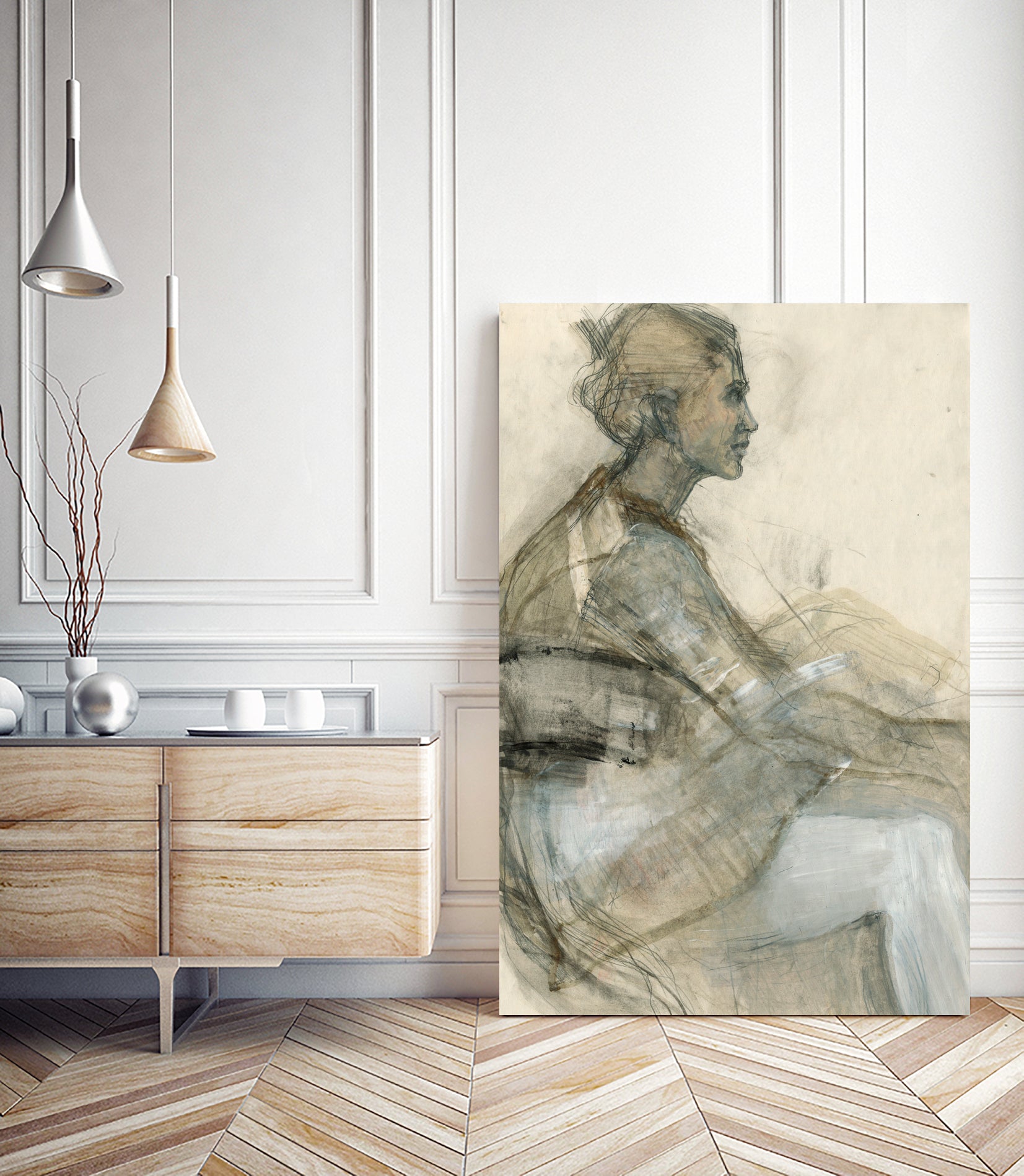 Sketch of a Woman Figure by Ute Rathmann on GIANT ART - portrait drawing figurative portrait drawing