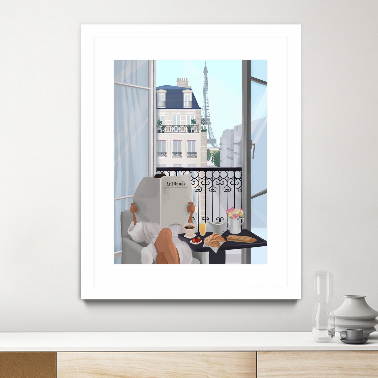 Paris Balcony by Petra Lizde on GIANT ART - illustration paris