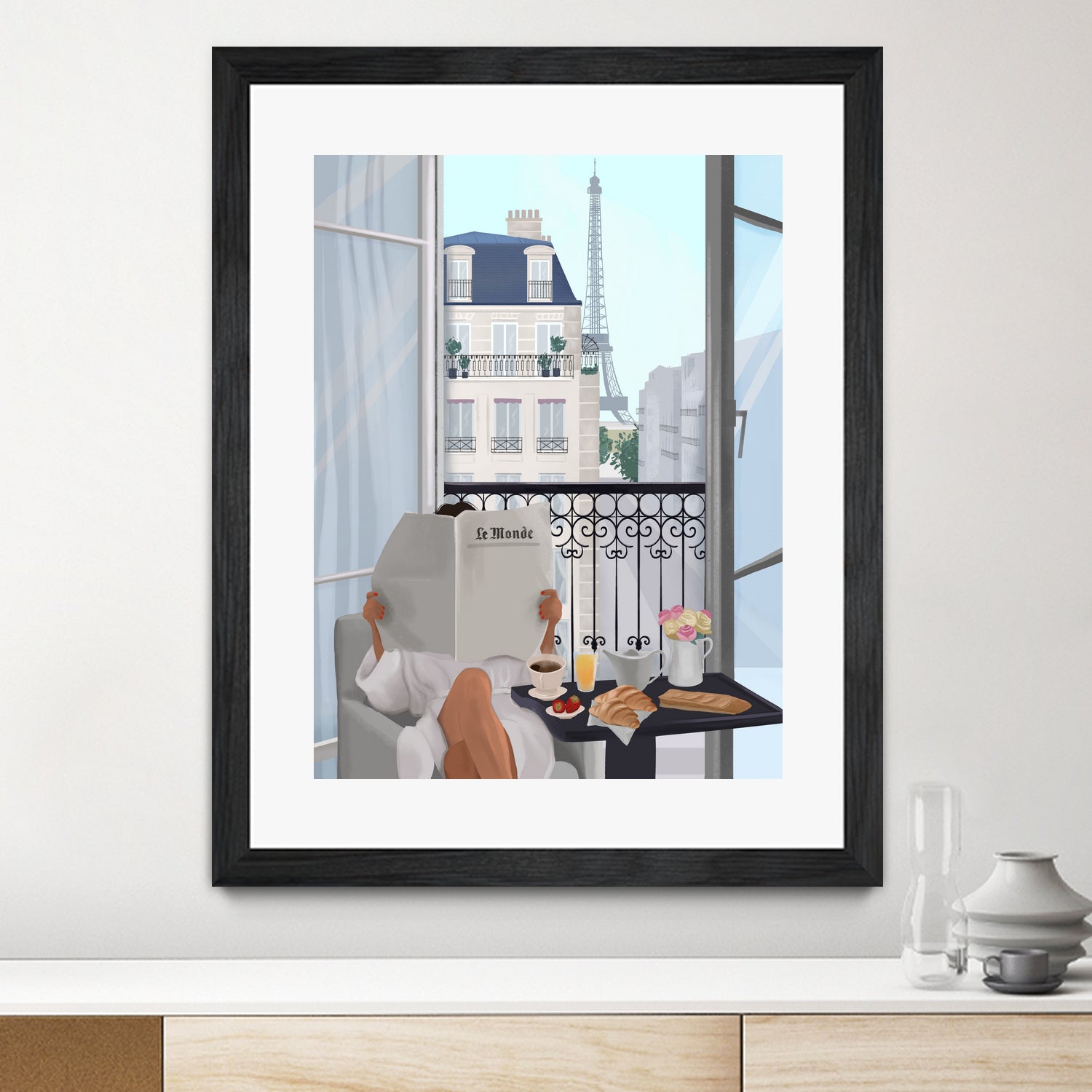 Paris Balcony by Petra Lizde on GIANT ART - illustration paris