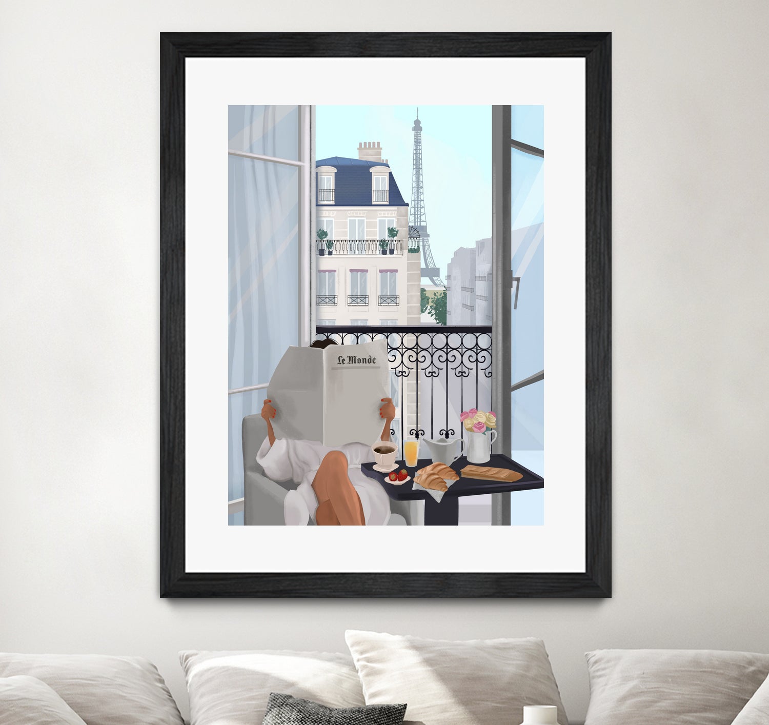 Paris Balcony by Petra Lizde on GIANT ART - illustration paris
