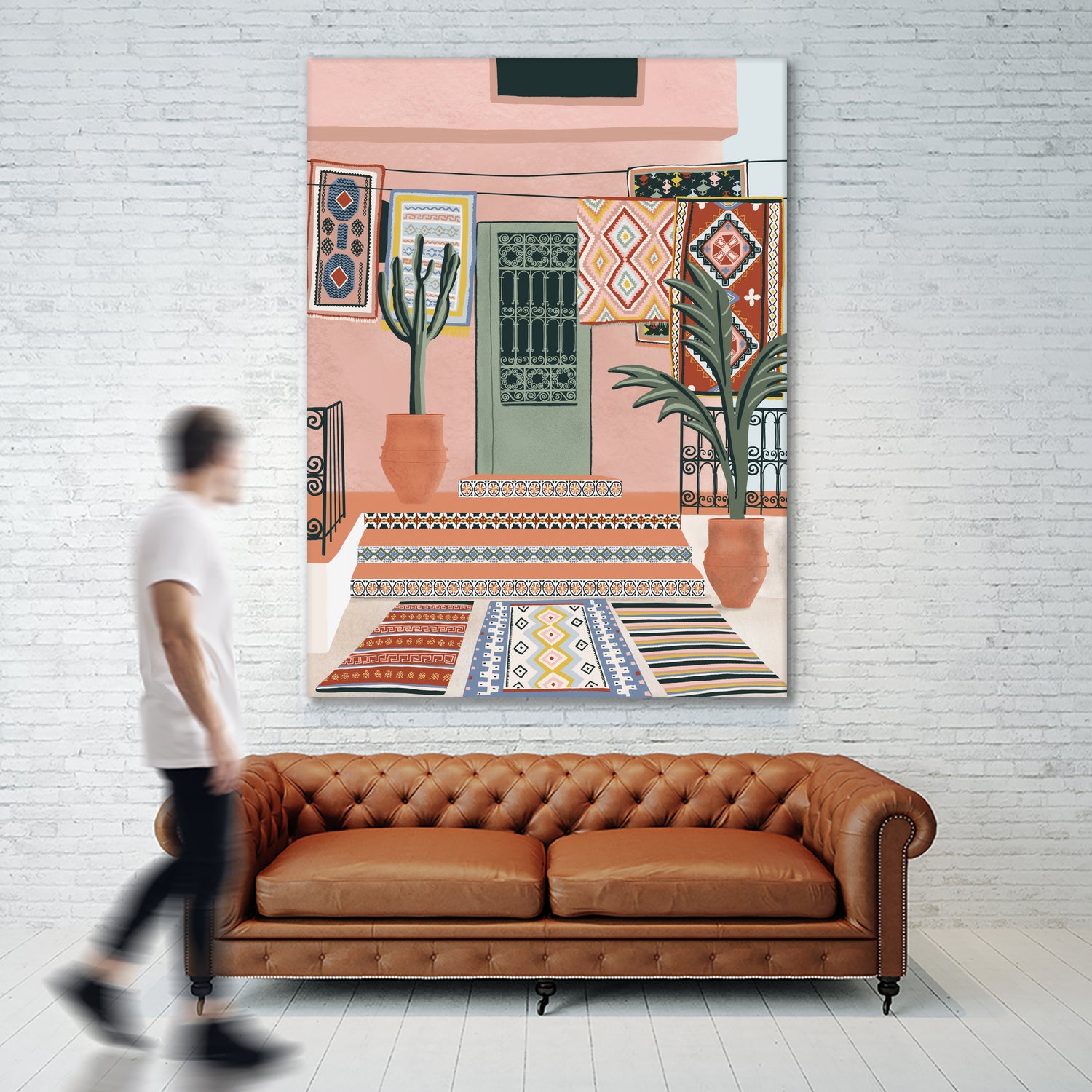 Moroccan Terrace by Ceyda on GIANT ART - illustration houseplant
