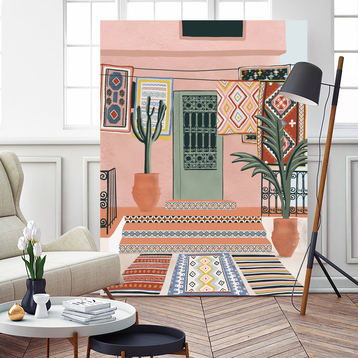Moroccan Terrace by Ceyda on GIANT ART - illustration houseplant