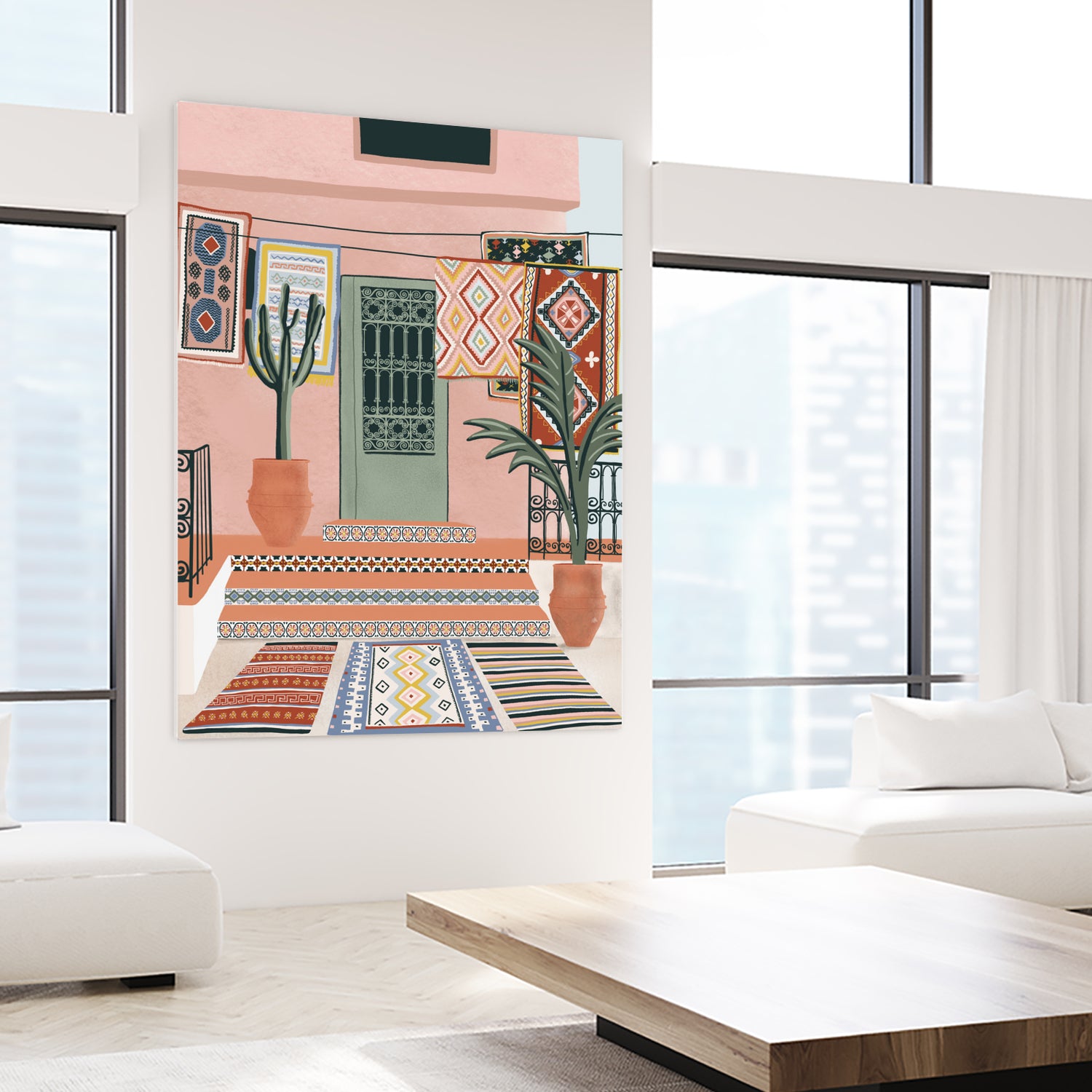 Moroccan Terrace by Ceyda on GIANT ART - illustration houseplant