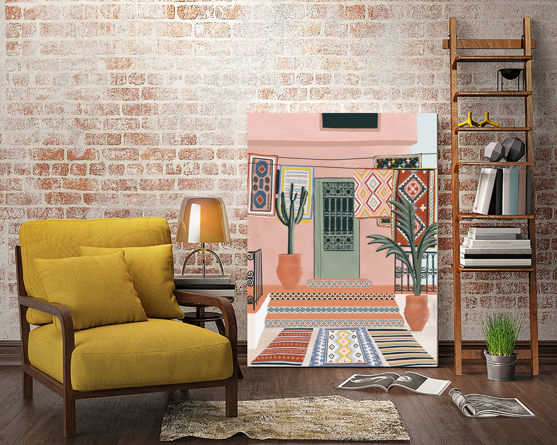Moroccan Terrace by Ceyda on GIANT ART - illustration houseplant