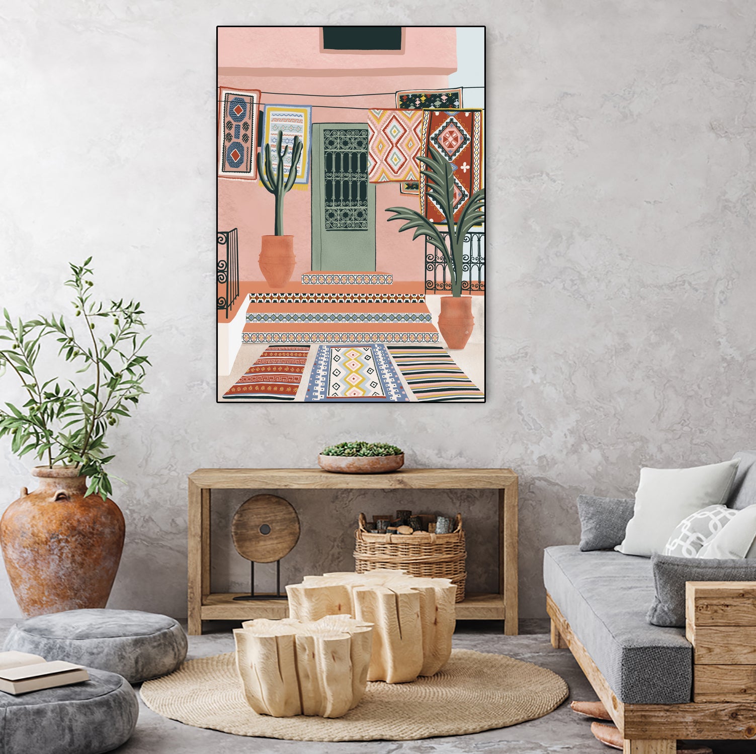 Moroccan Terrace by Ceyda on GIANT ART - illustration houseplant