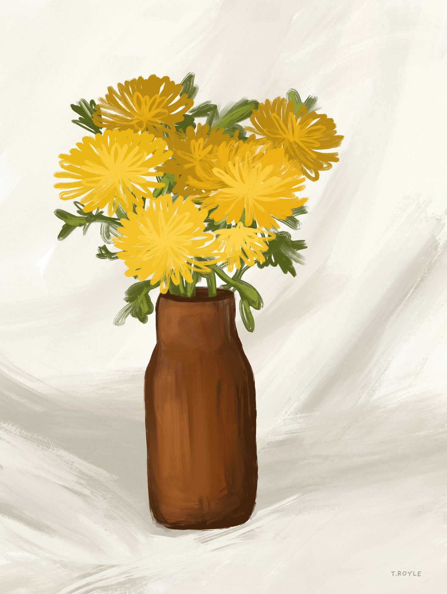 Vase of Flowers in Yellow by Tara on GIANT ART - royle