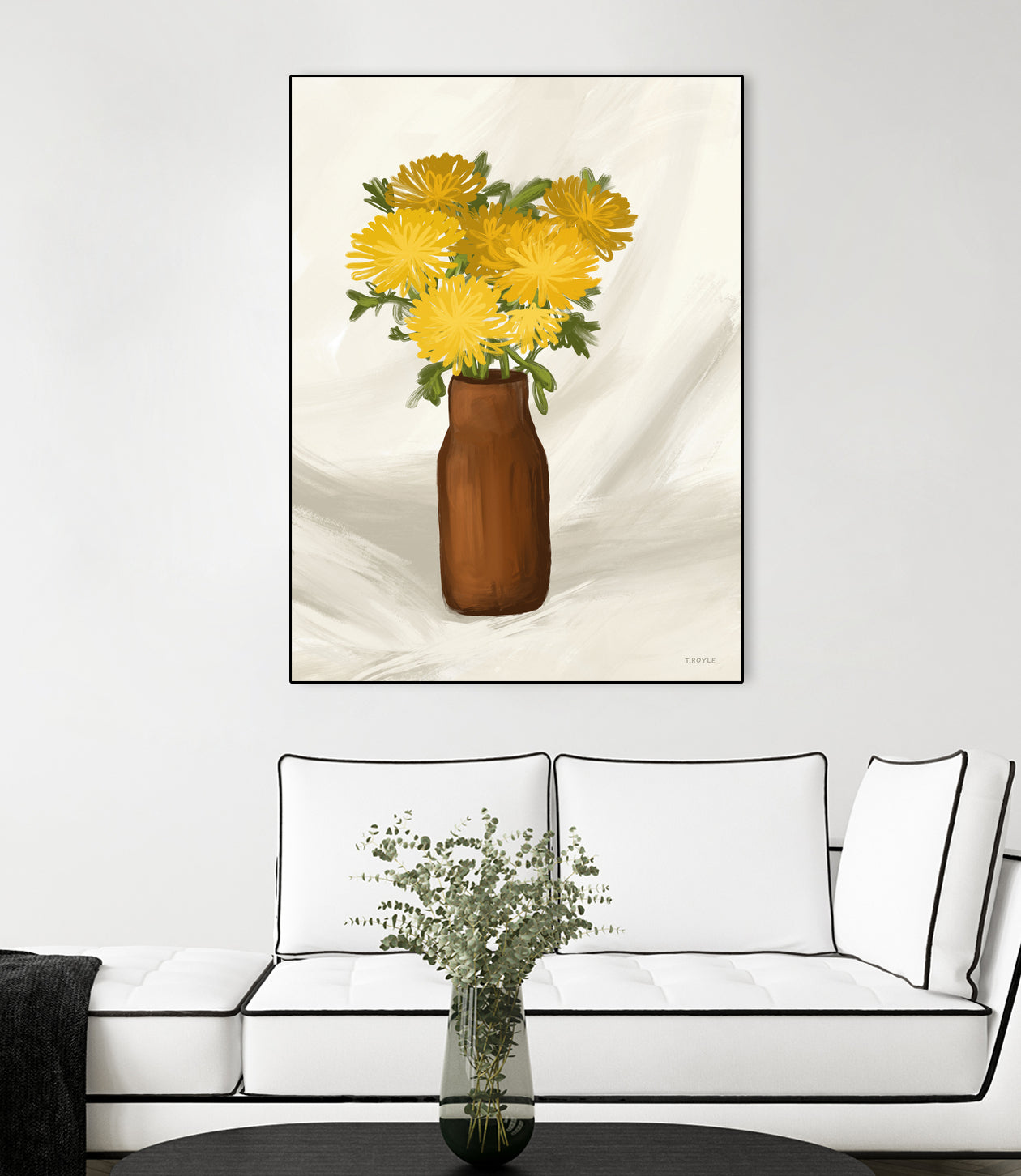 Vase of Flowers in Yellow by Tara on GIANT ART - royle