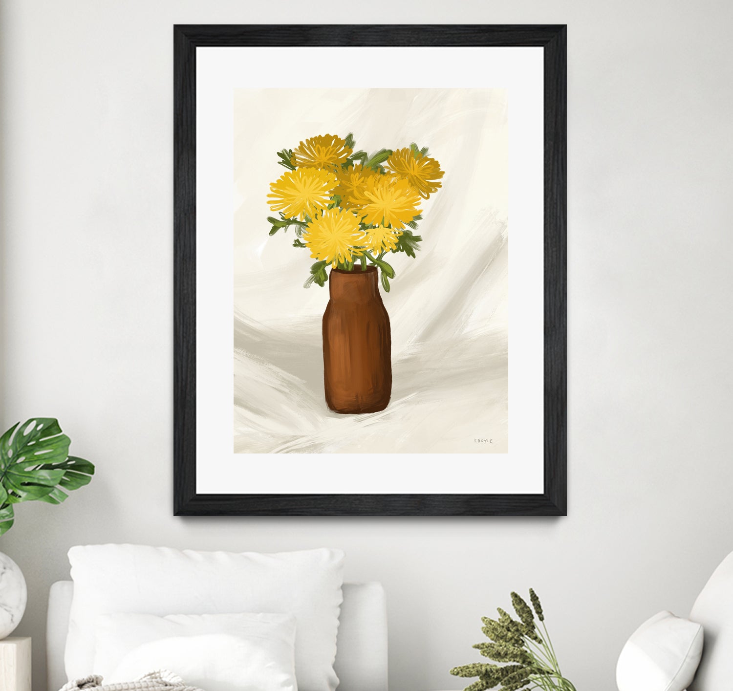 Vase of Flowers in Yellow by Tara on GIANT ART - royle