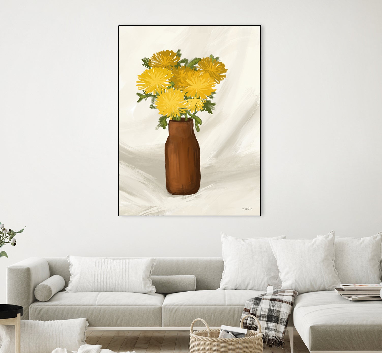 Vase of Flowers in Yellow by Tara on GIANT ART - royle
