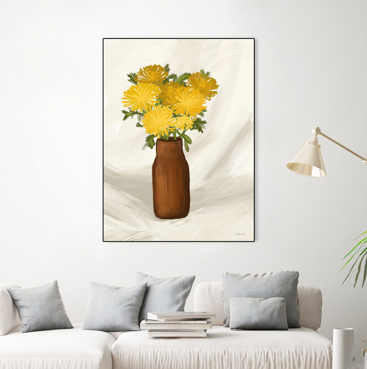 Vase of Flowers in Yellow by Tara on GIANT ART - royle