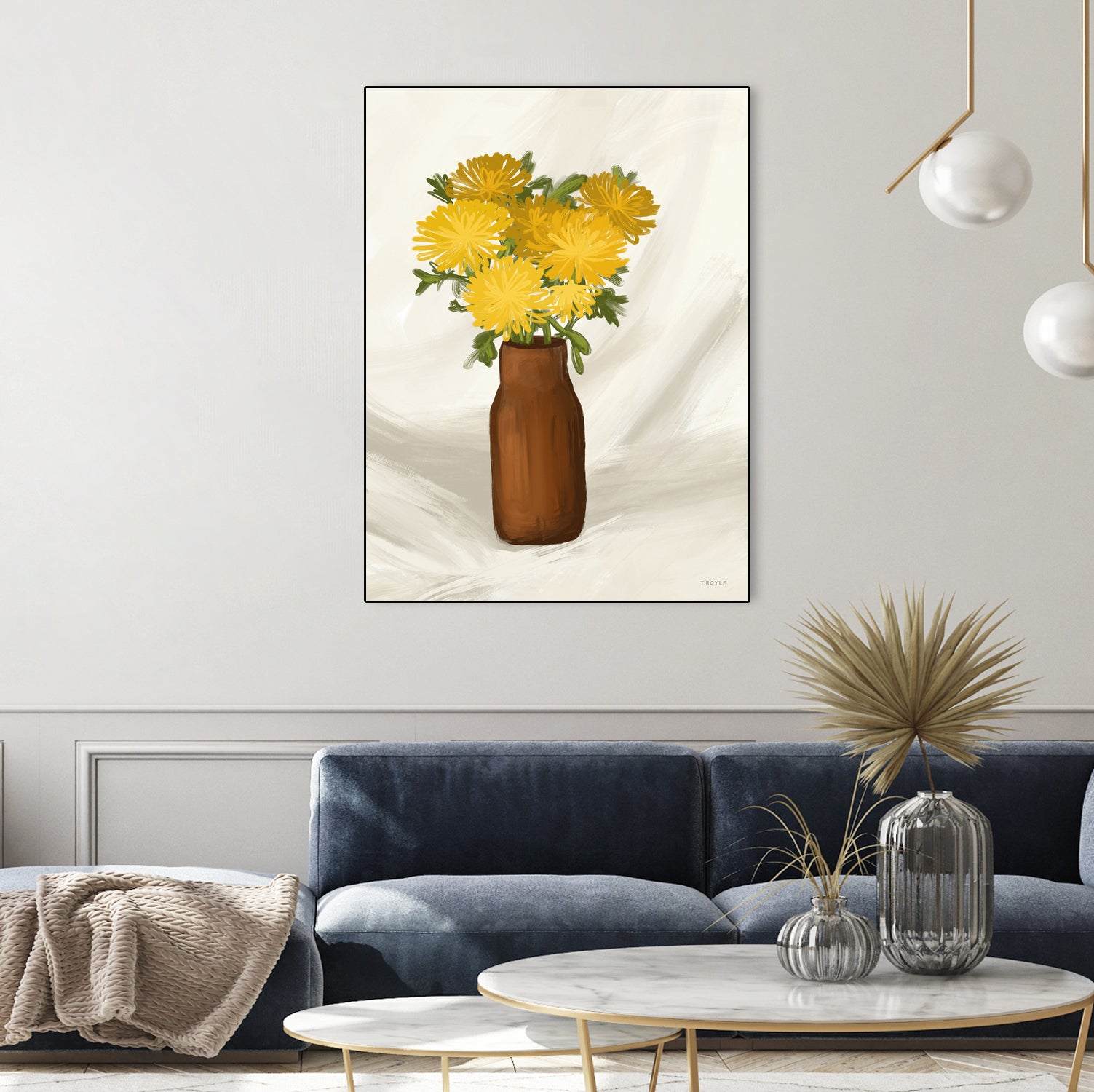 Vase of Flowers in Yellow by Tara on GIANT ART - royle