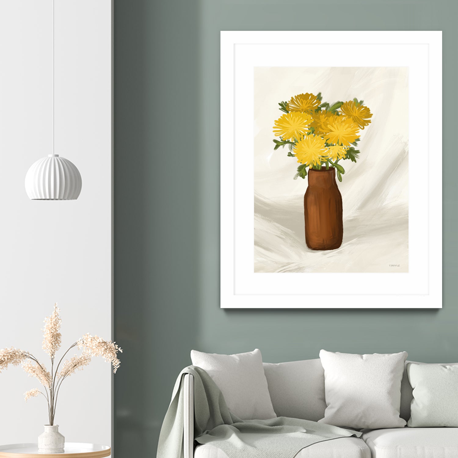 Vase of Flowers in Yellow by Tara on GIANT ART - royle