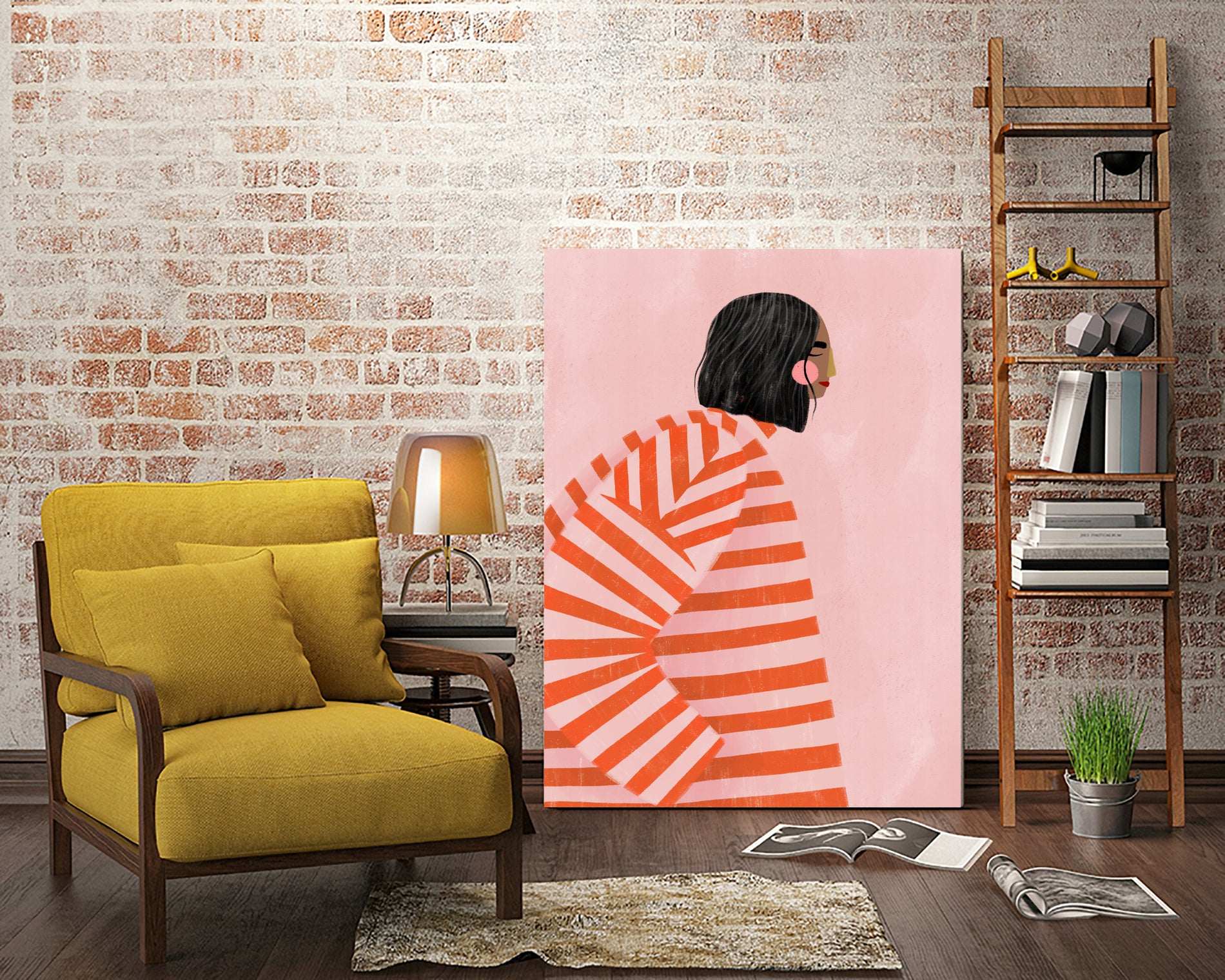 The Woman With the Orange Stripes by Bea Muller on GIANT ART - figurative clothing