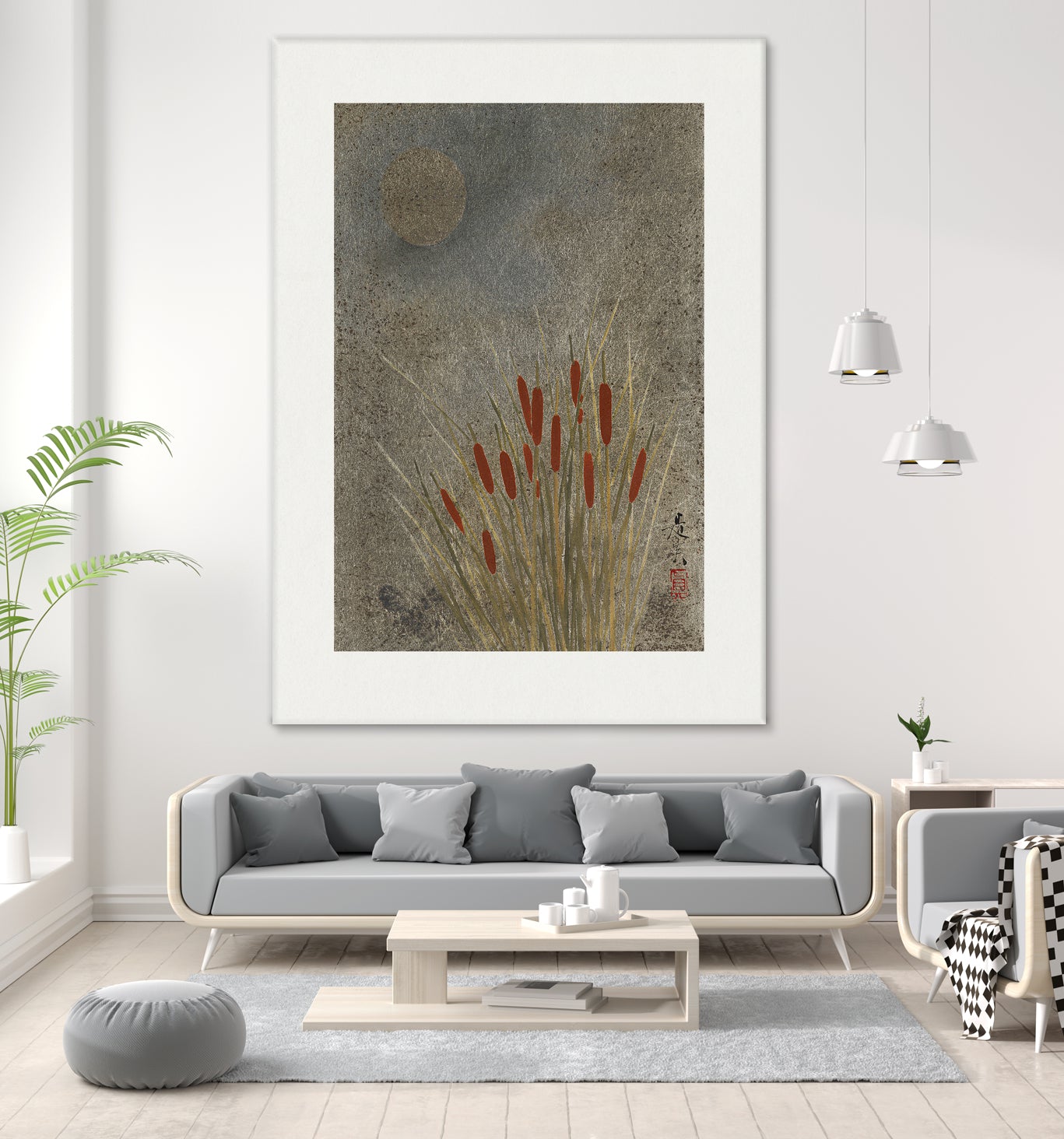 Japanese Grass Field At Night (1807a€“1891) by Shibata Zeshin on GIANT ART - 9449 illustration