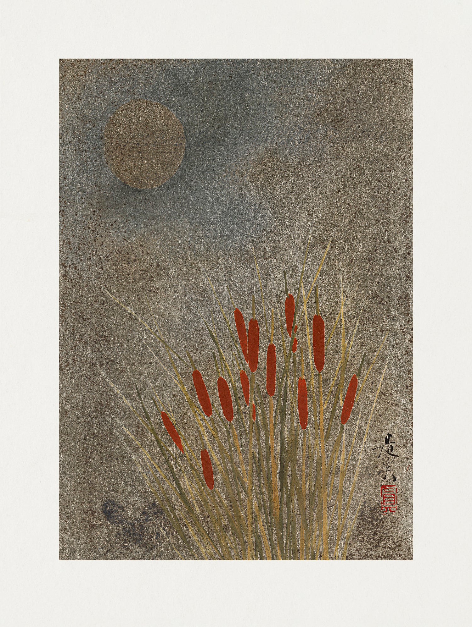 Japanese Grass Field At Night (1807a€“1891) by Shibata Zeshin on GIANT ART - 9449 illustration