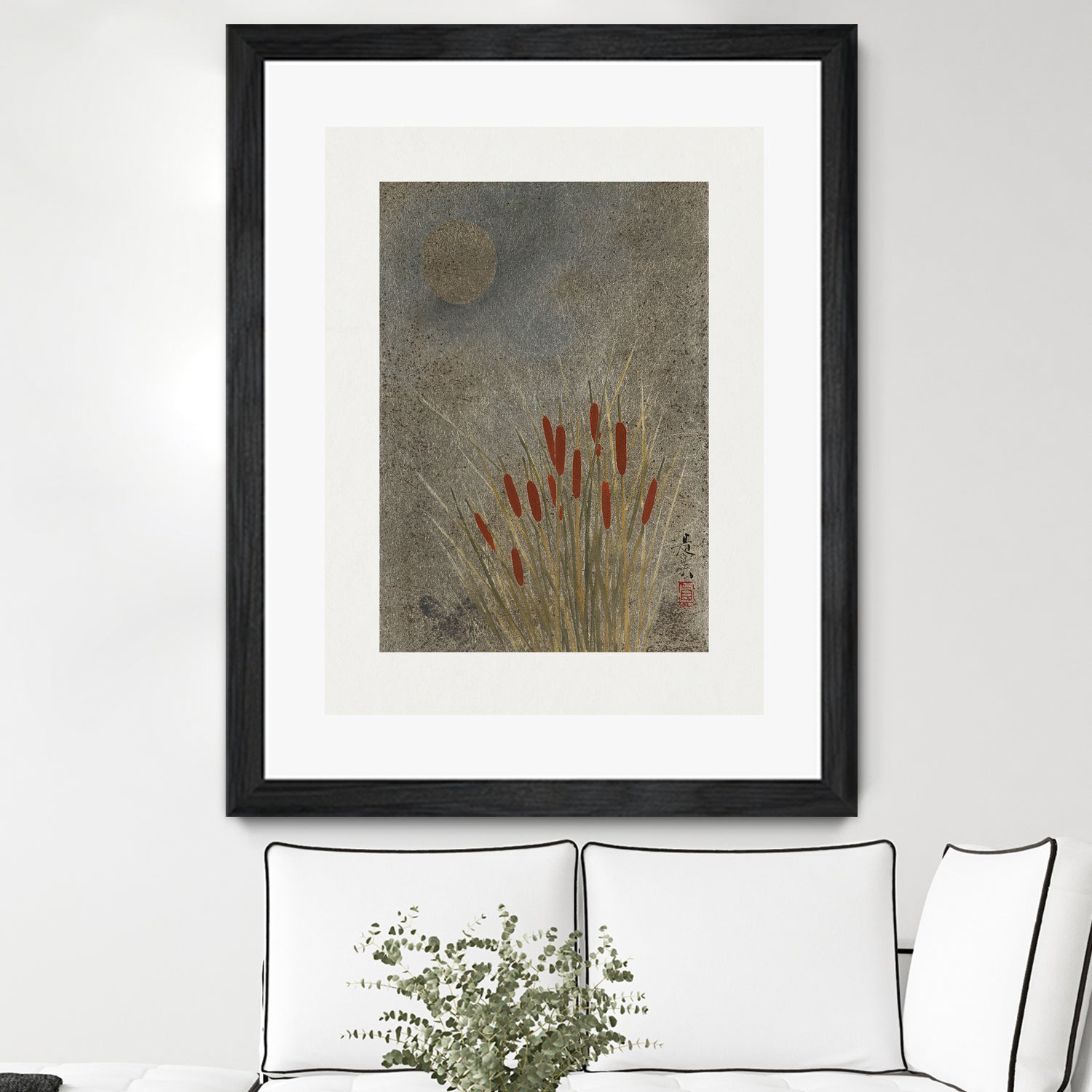 Japanese Grass Field At Night (1807a€“1891) by Shibata Zeshin on GIANT ART - 9449 illustration