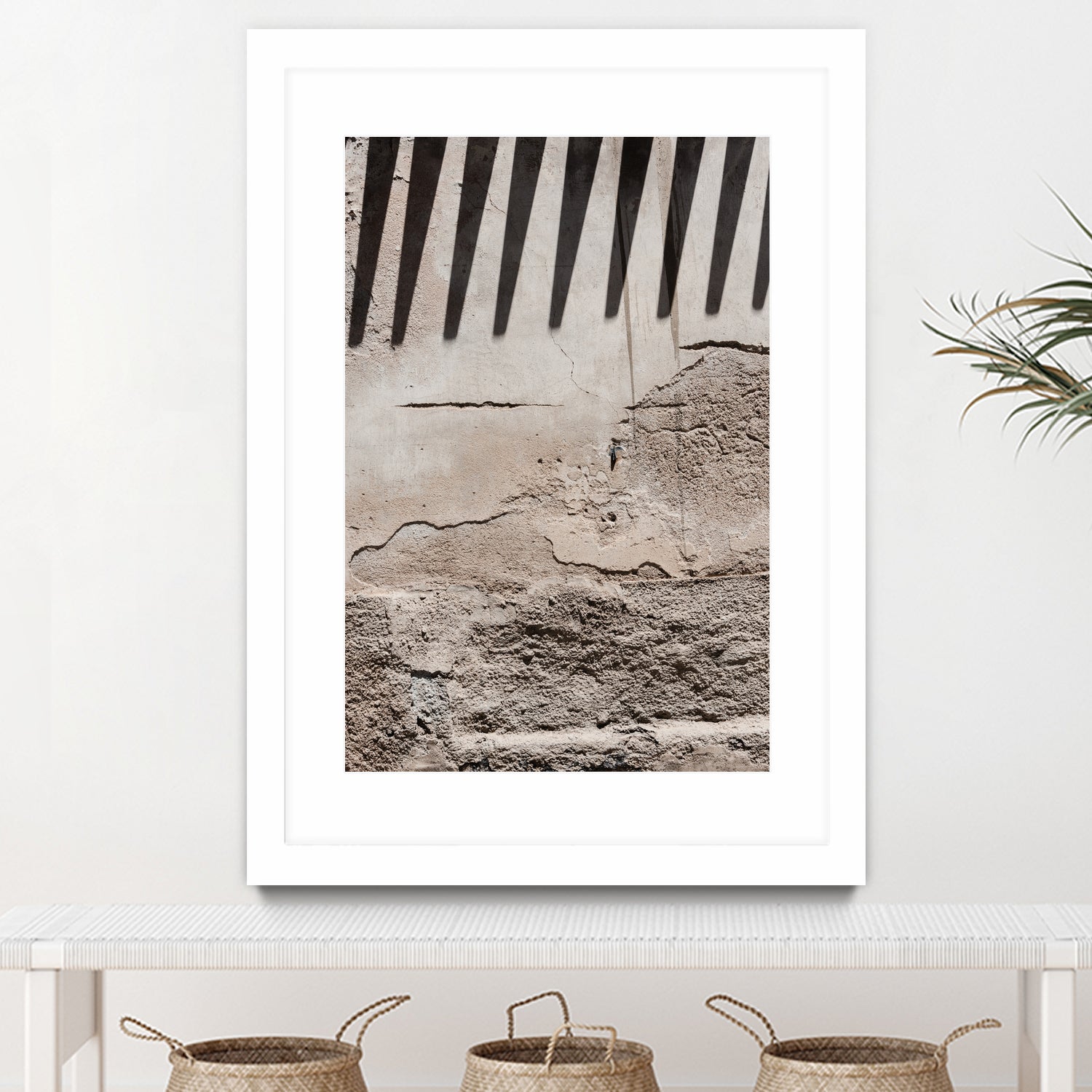 Shadow of lines at vintage wall by Photolovers on GIANT ART - abstract ground