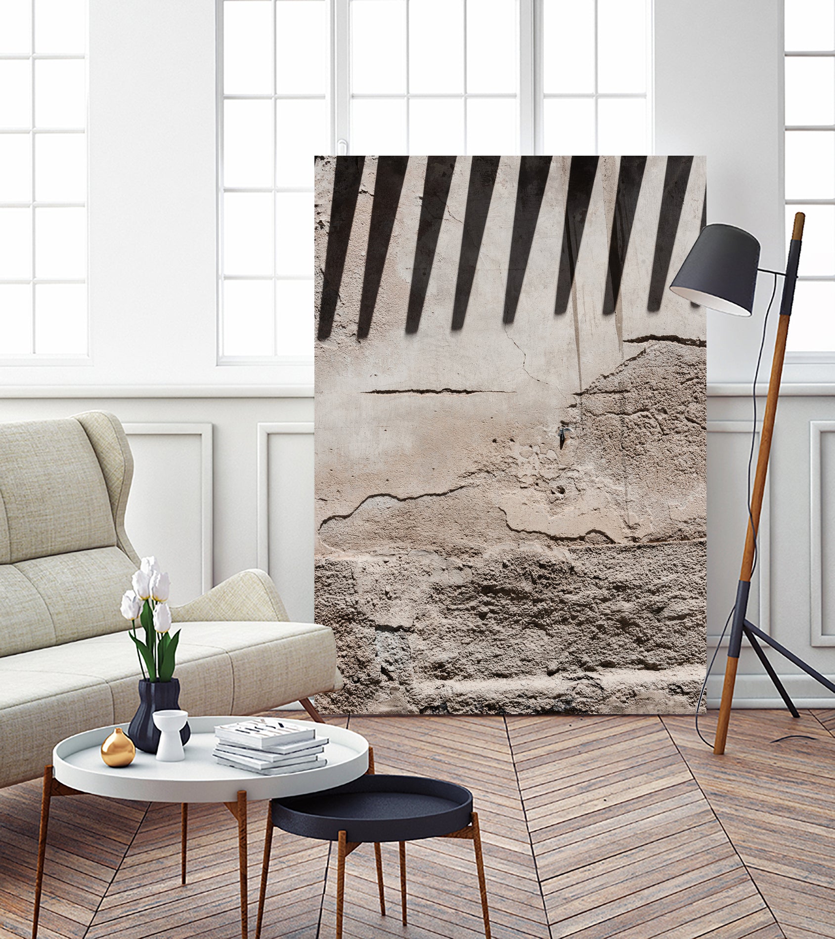 Shadow of lines at vintage wall by Photolovers on GIANT ART - abstract ground