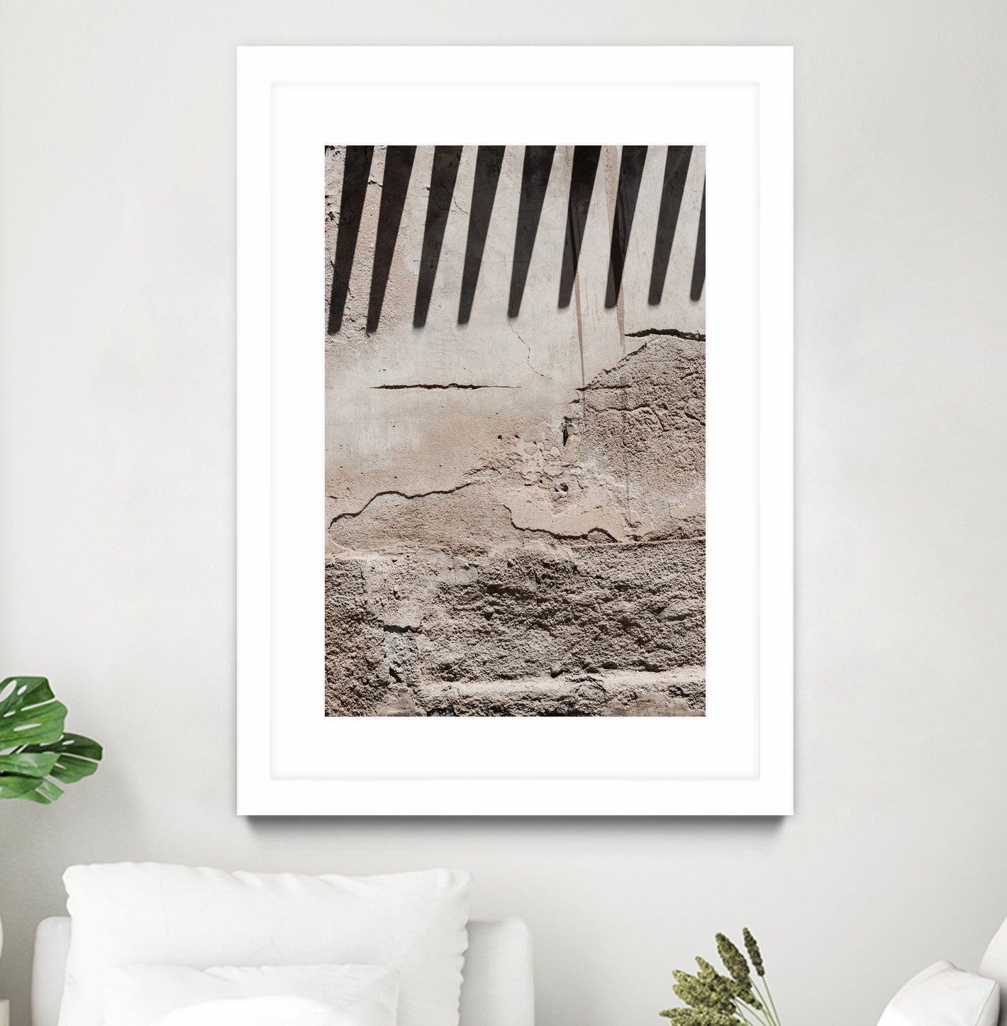 Shadow of lines at vintage wall by Photolovers on GIANT ART - abstract ground