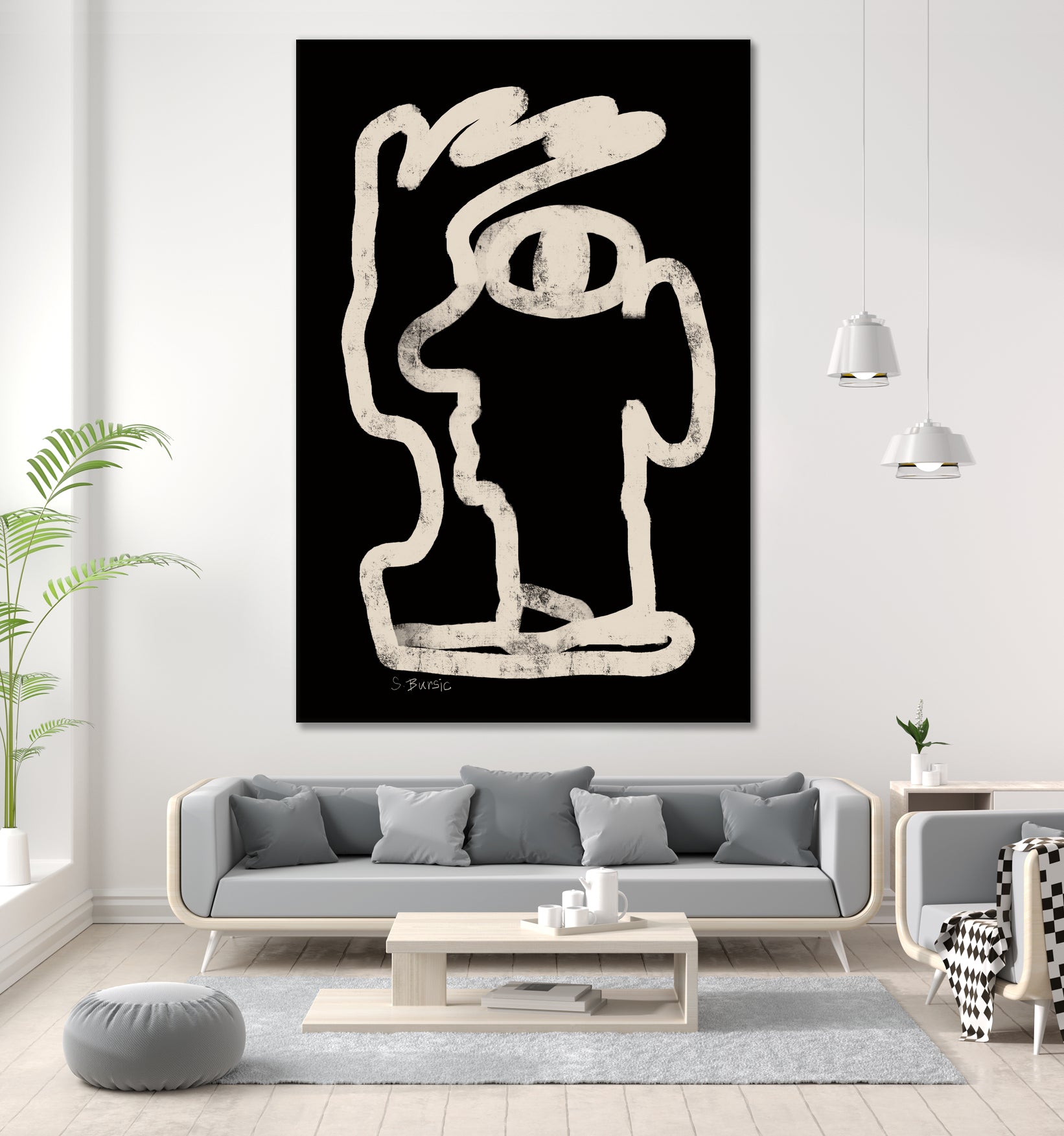 Face line art by Sharyn Bursic on GIANT ART - line art sketch