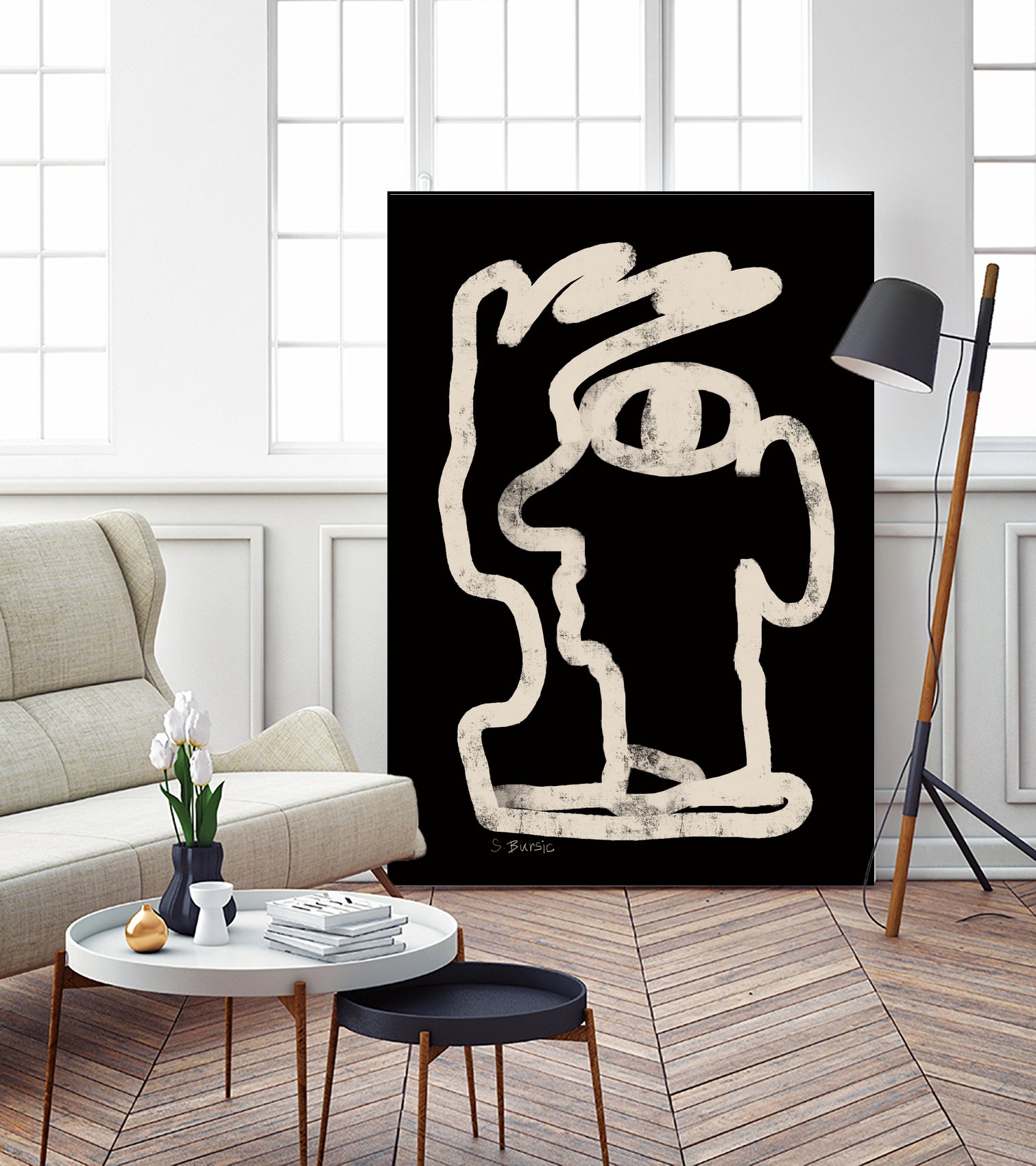 Face line art by Sharyn Bursic on GIANT ART - line art sketch