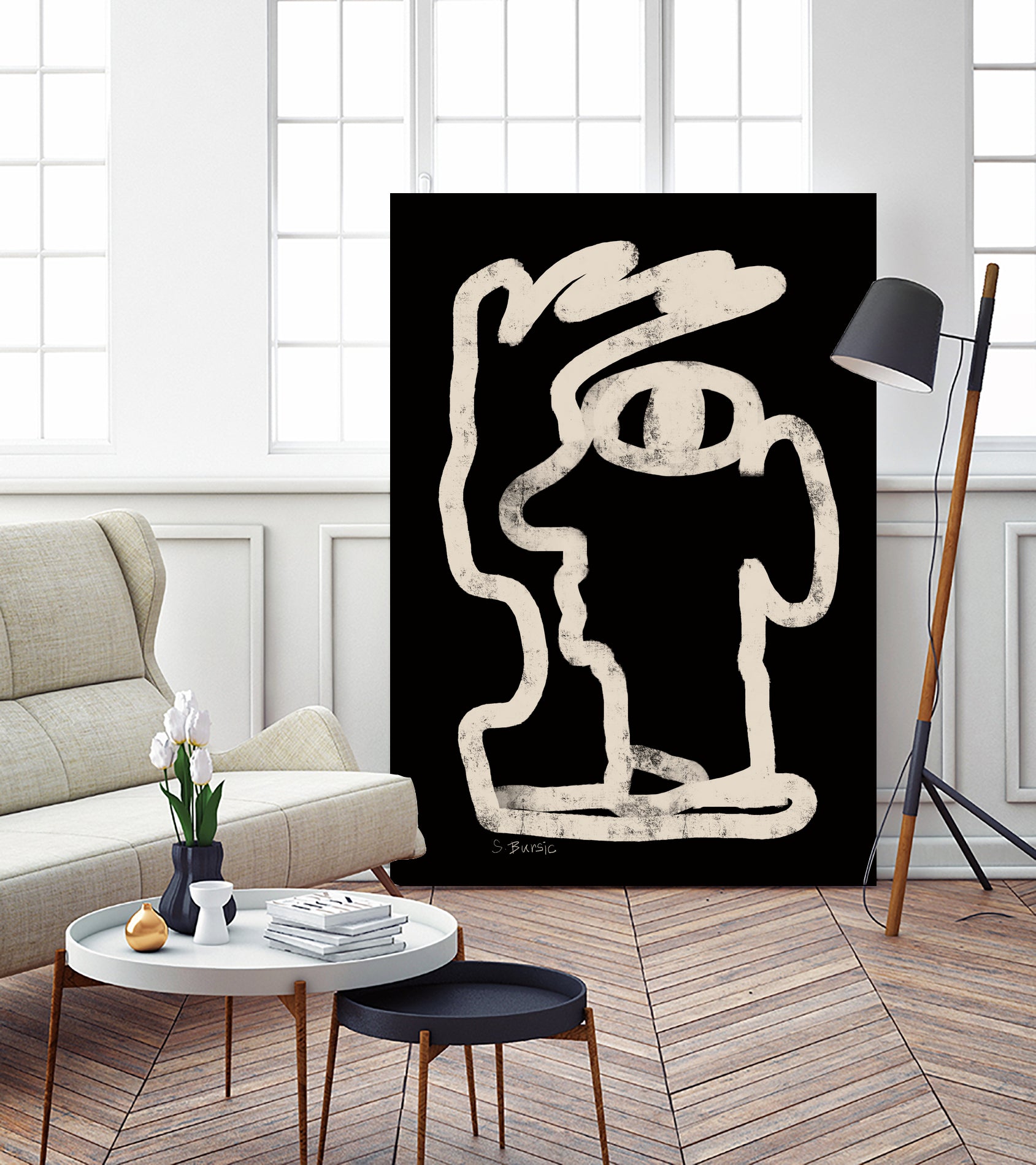 Face line art by Sharyn Bursic on GIANT ART - line art sketch