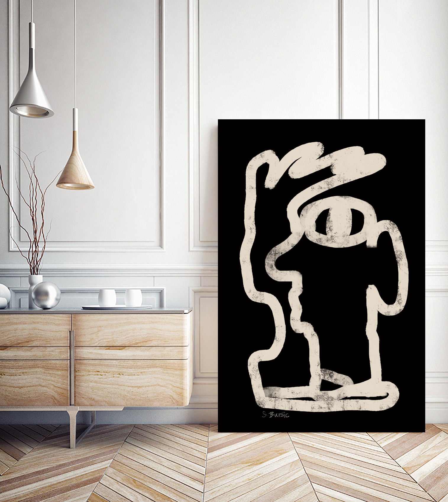 Face line art by Sharyn Bursic on GIANT ART - line art sketch