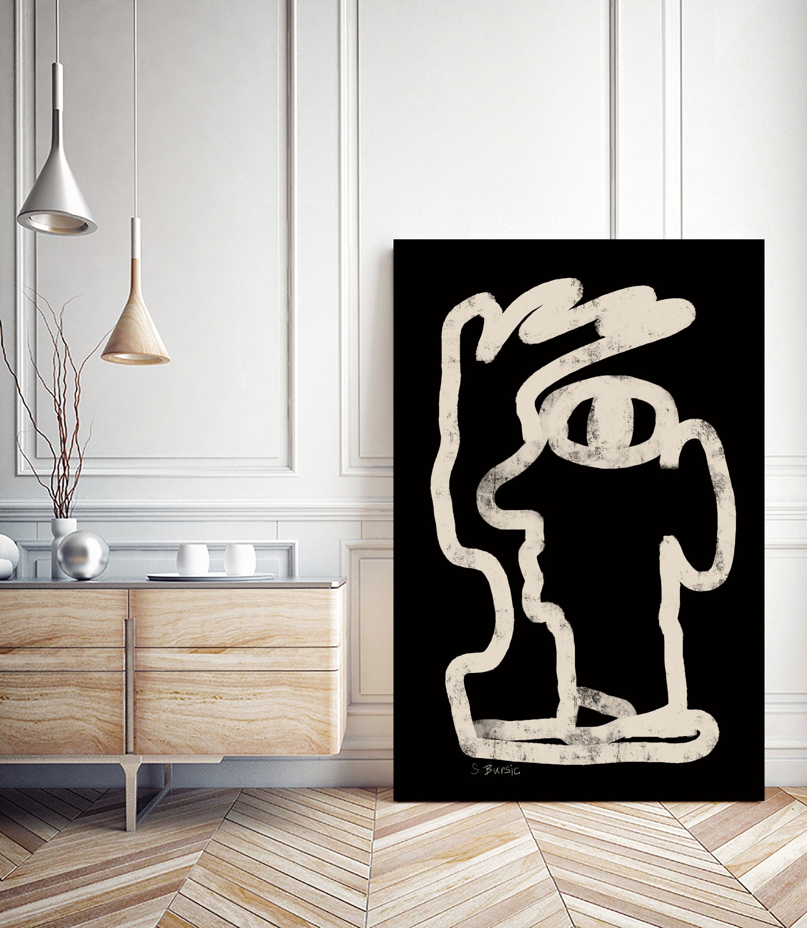 Face line art by Sharyn Bursic on GIANT ART - line art sketch