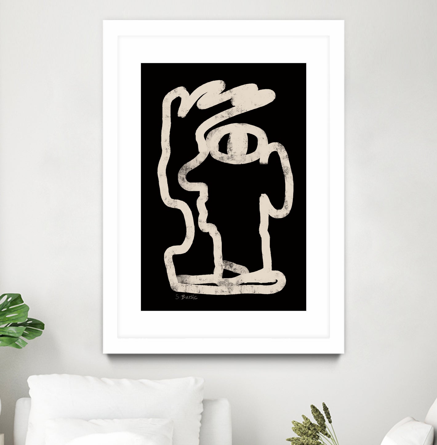 Face line art by Sharyn Bursic on GIANT ART - line art sketch