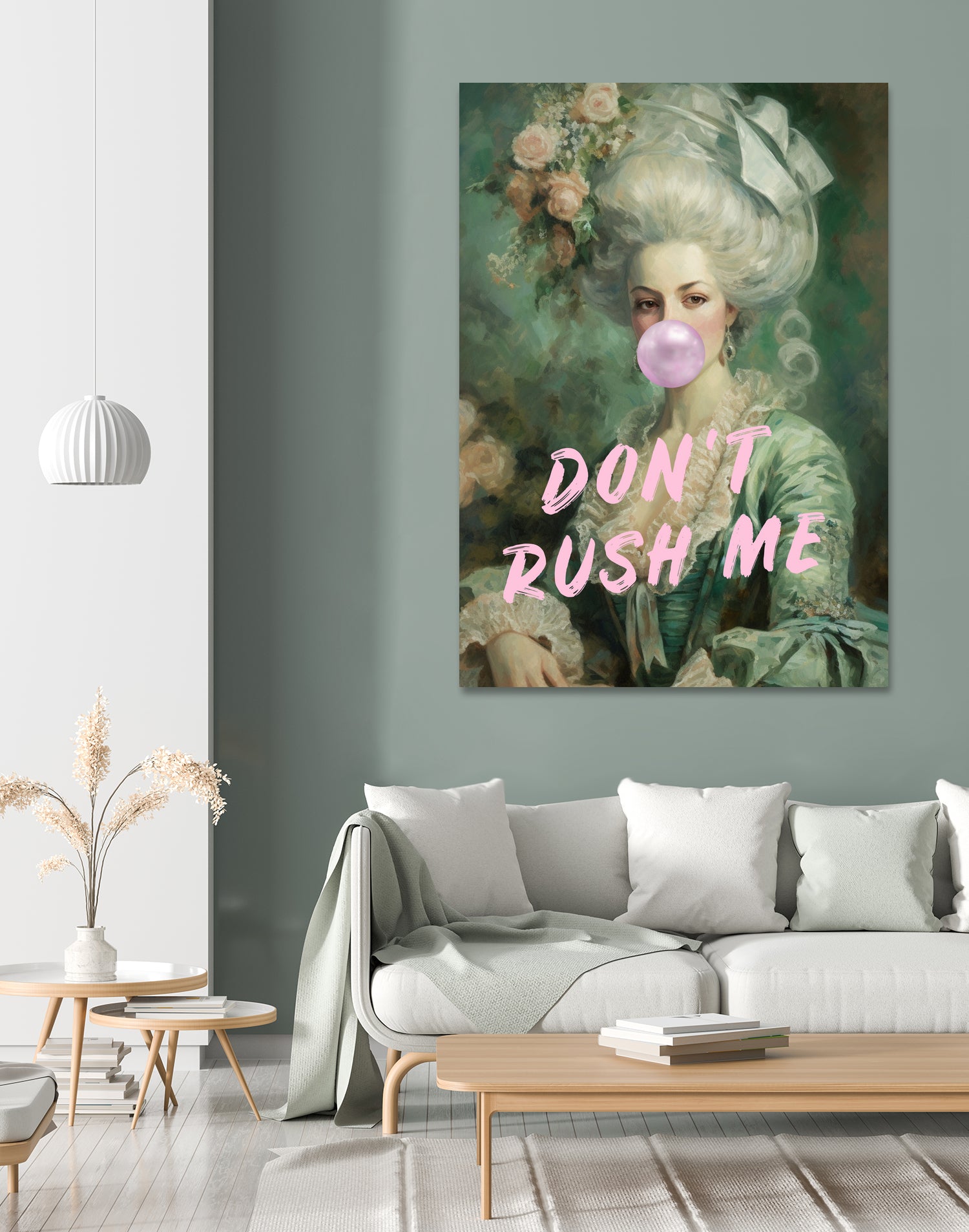 Marie Antoinette Dont Rush Me by Talitha McQueen on GIANT ART - pink contemporary human face,flower,text,clothing,painting,doll,poster,person,fashion,flowers,flora,floral,botanical,flowers and plants,botanicals,word,words,painted,paint,painterly,people,portrait,figurative