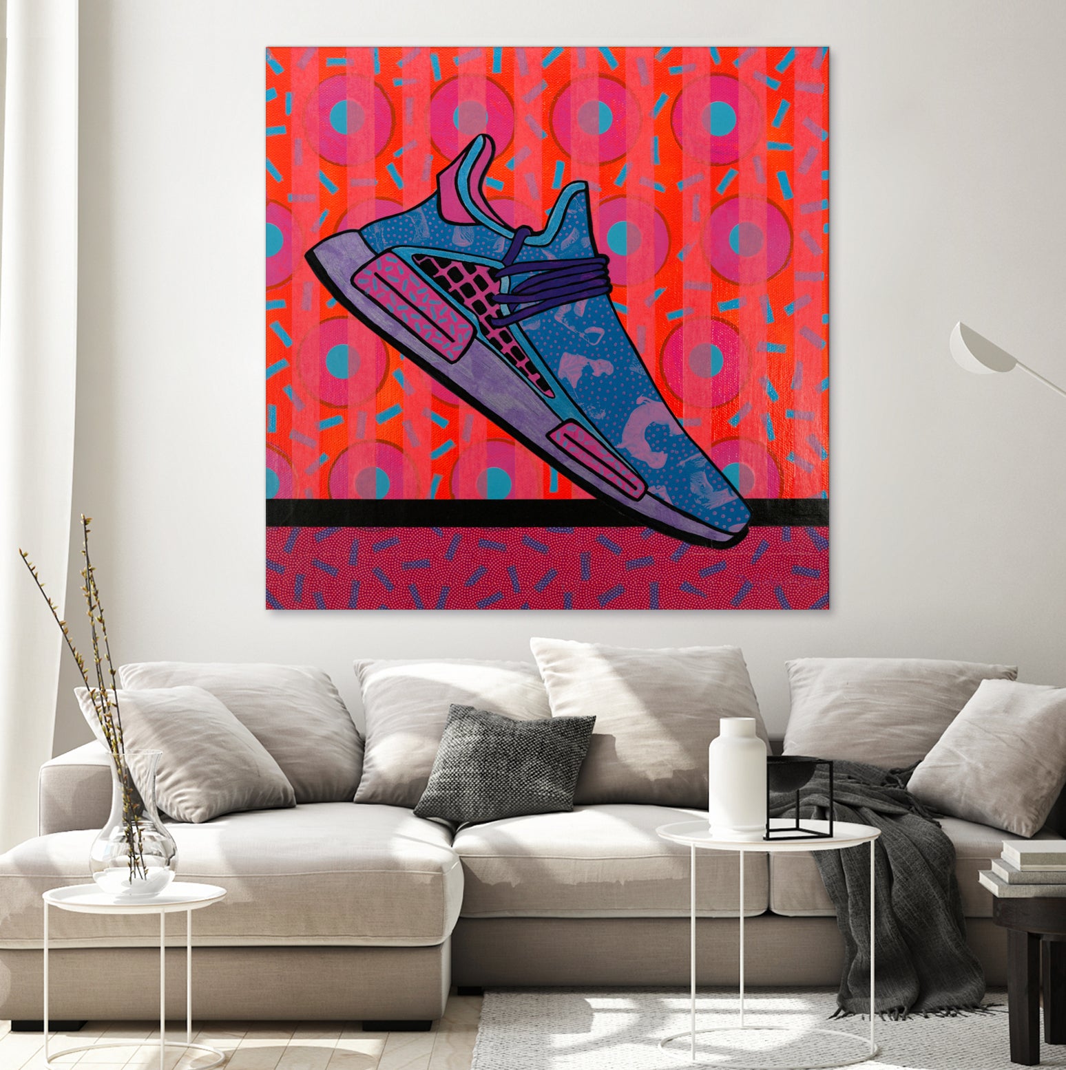 Sky Blue by David Galan on GIANT ART - pink illustration running shoes