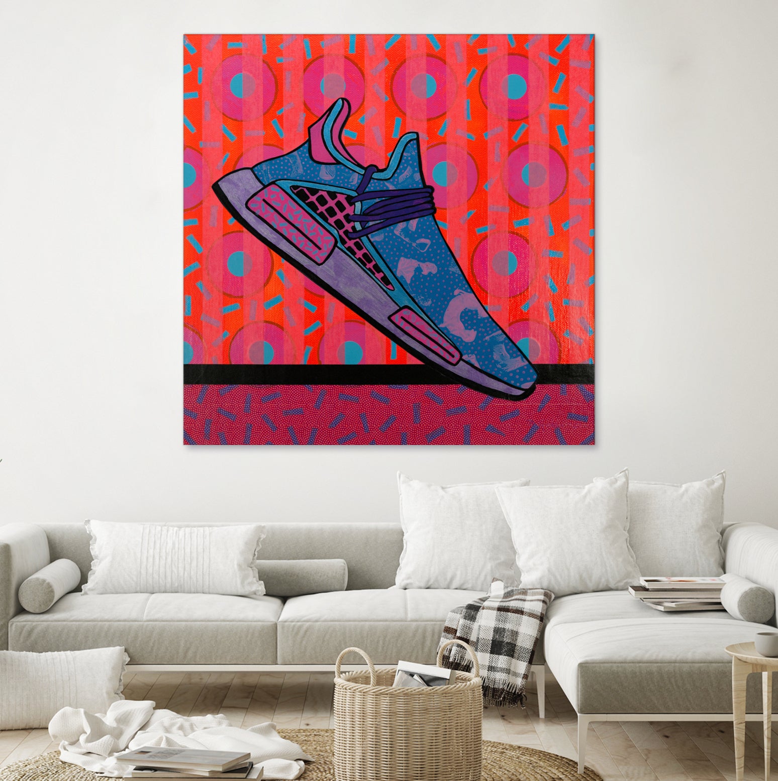 Sky Blue by David Galan on GIANT ART - pink illustration running shoes