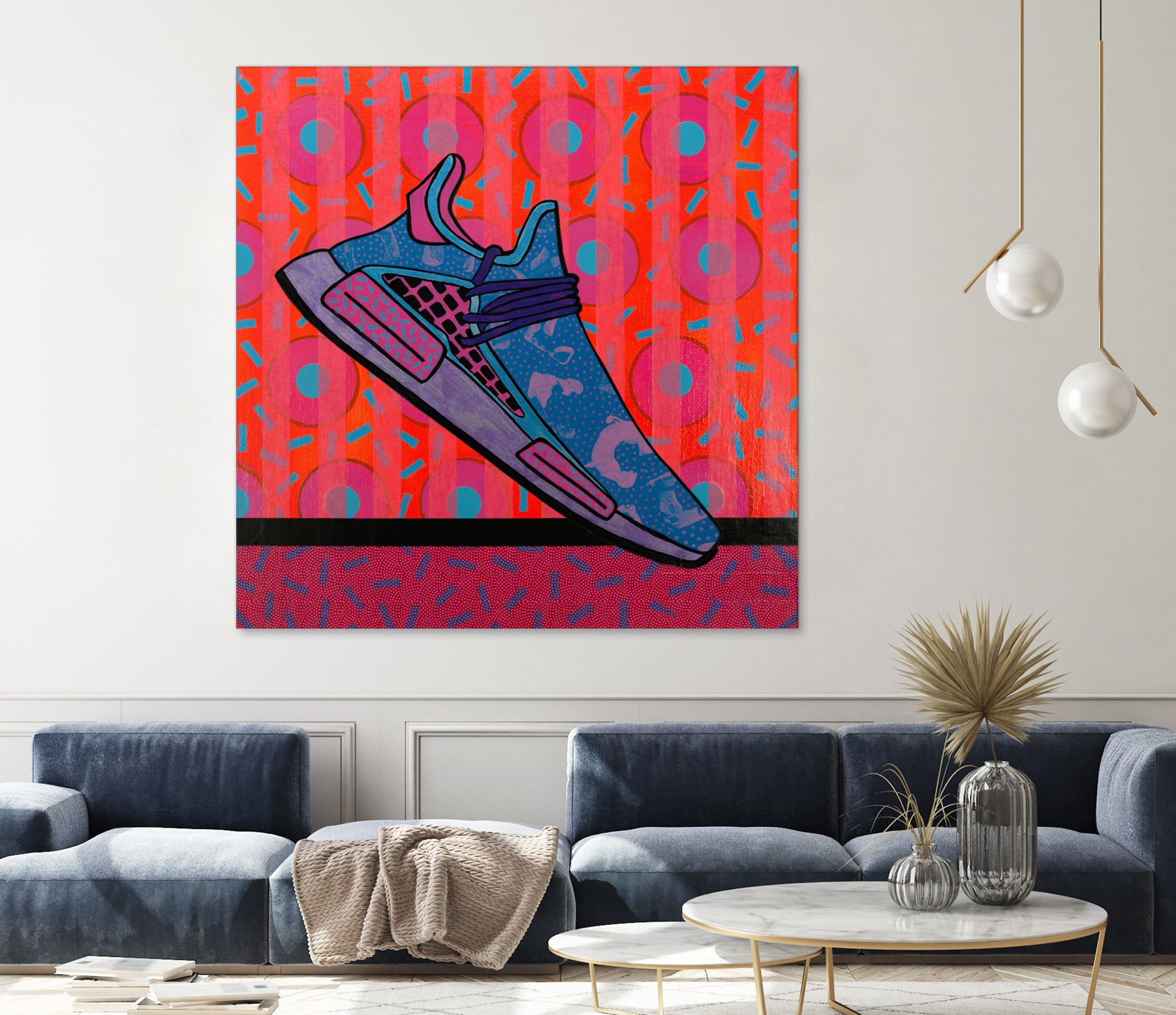 Sky Blue by David Galan on GIANT ART - pink illustration running shoes