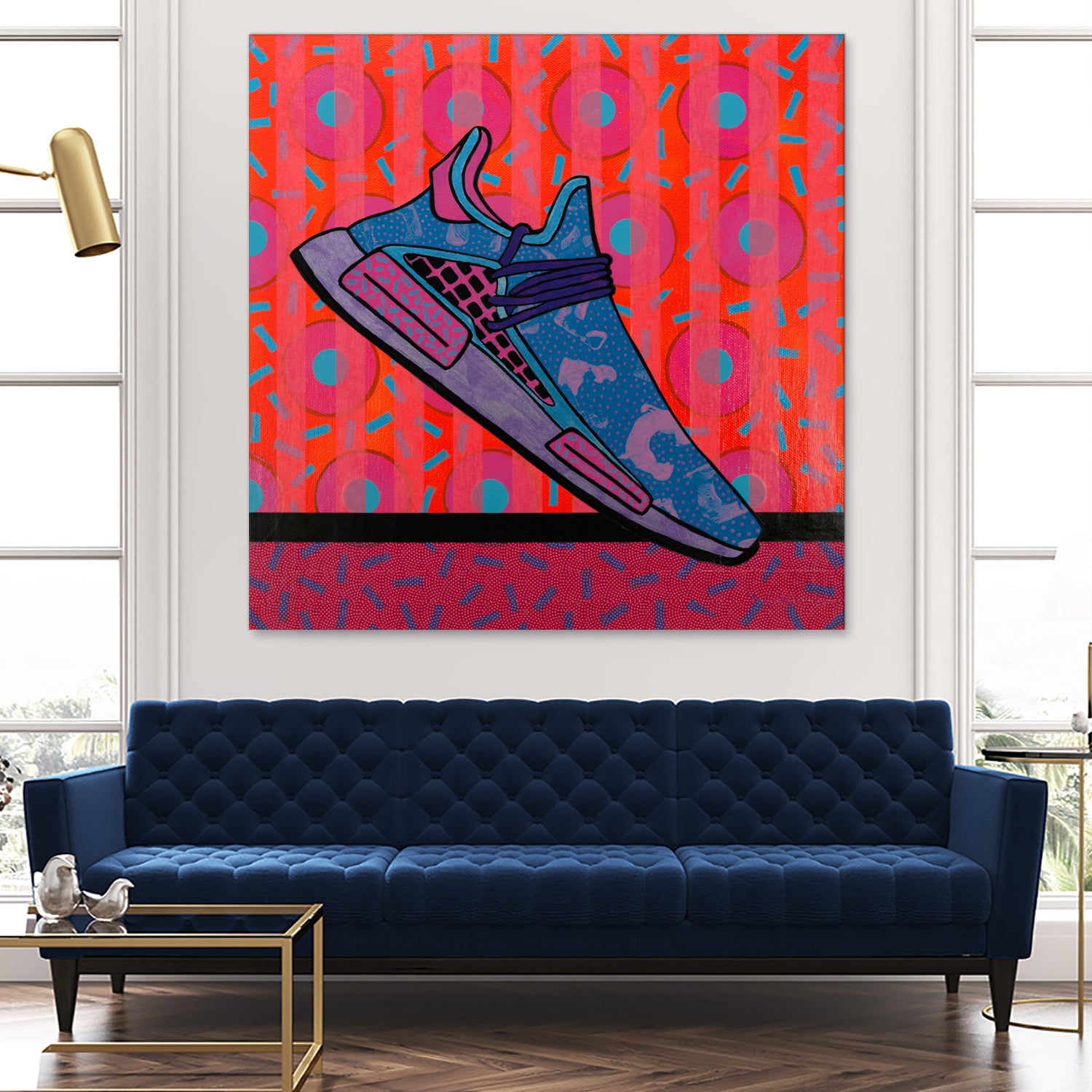 Sky Blue by David Galan on GIANT ART - pink illustration running shoes