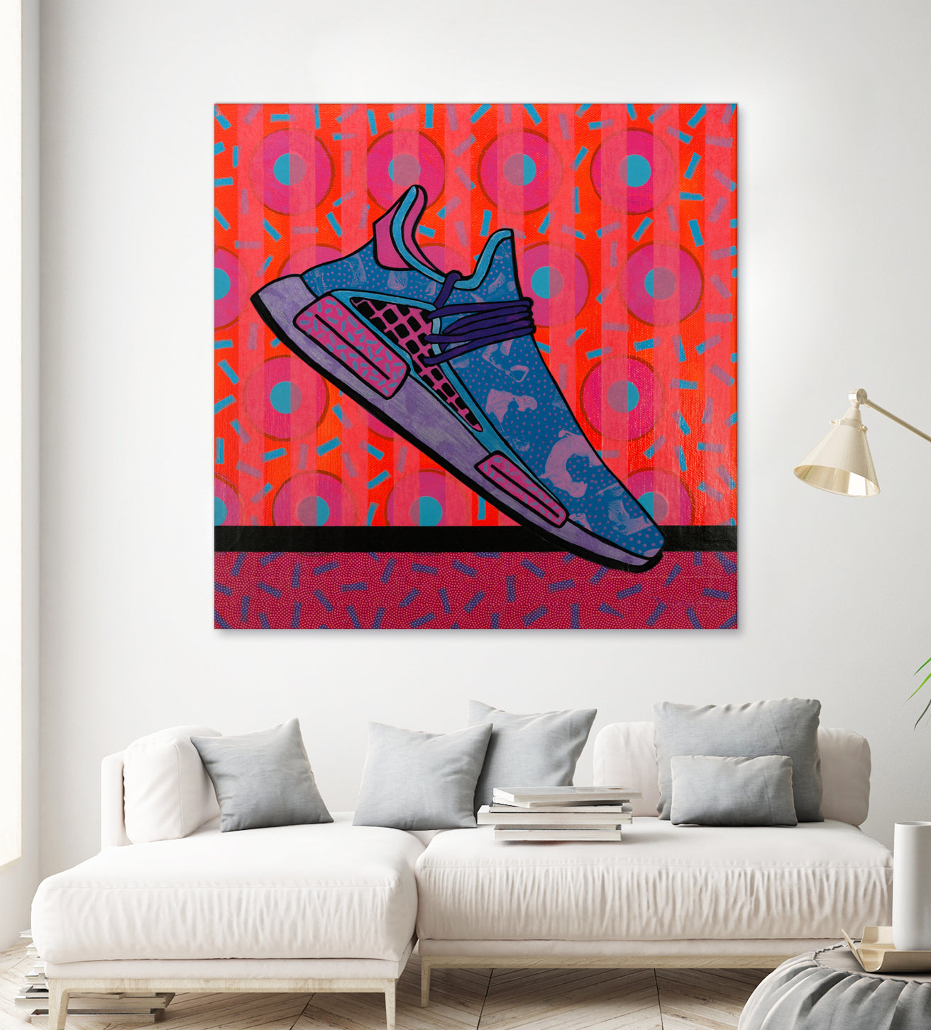 Sky Blue by David Galan on GIANT ART - pink illustration running shoes