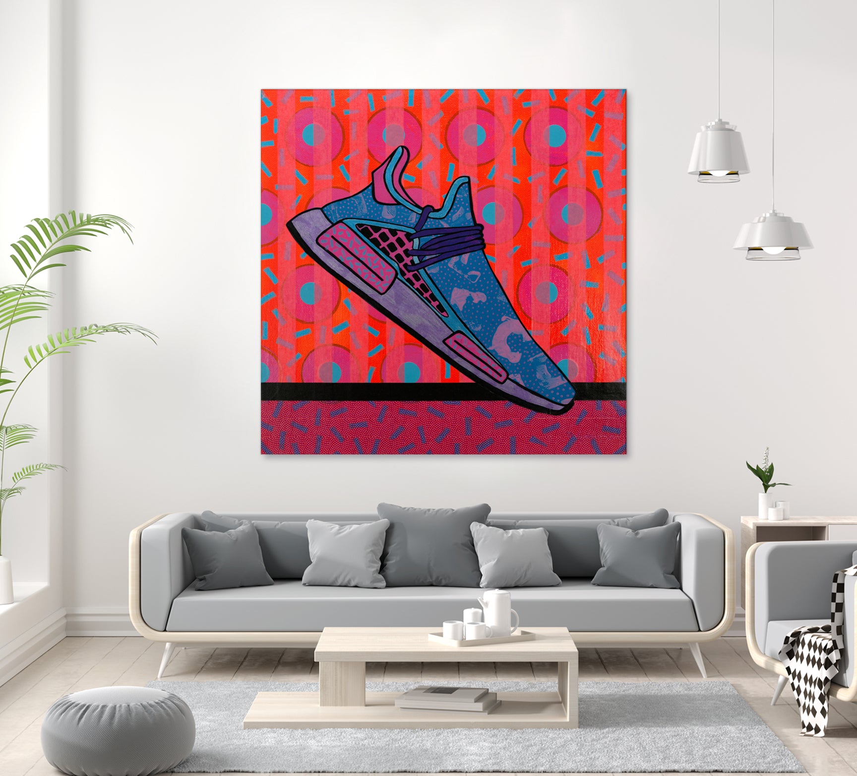 Sky Blue by David Galan on GIANT ART - pink illustration running shoes