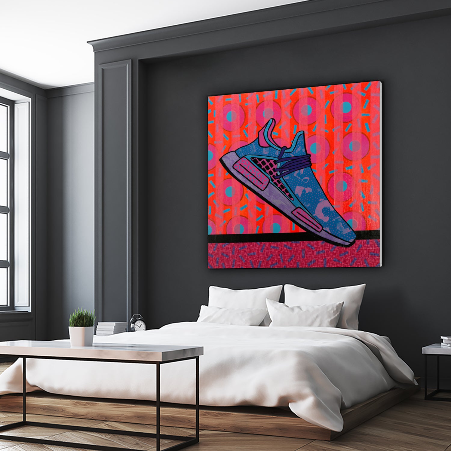 Sky Blue by David Galan on GIANT ART - pink illustration running shoes